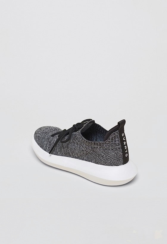 Tênis Knit Carol Amarração Cinza Mescla