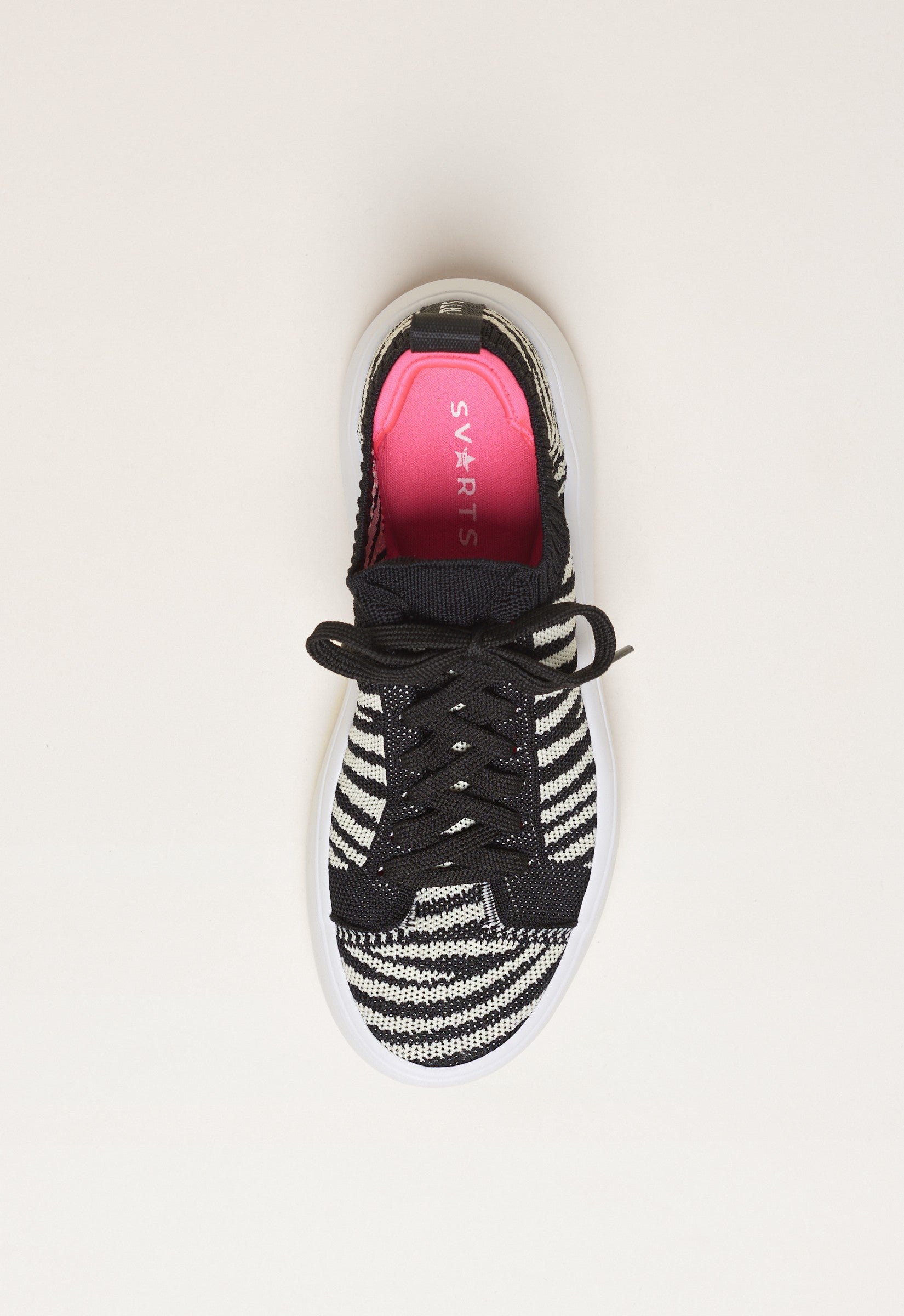 Tênis Knit Amarração Plataforma Zebra Branca