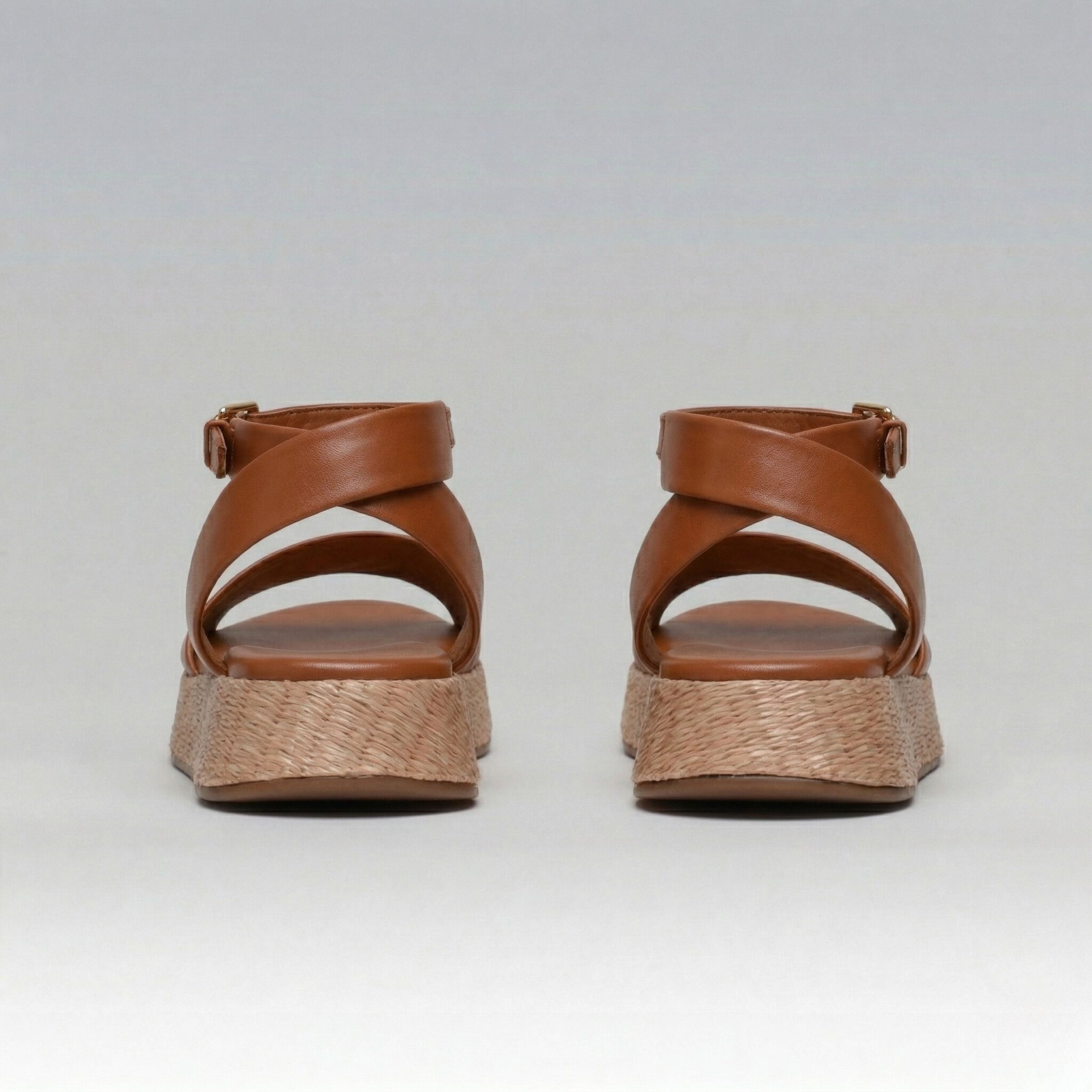 Anabela Flatform Couro Ana Whisky