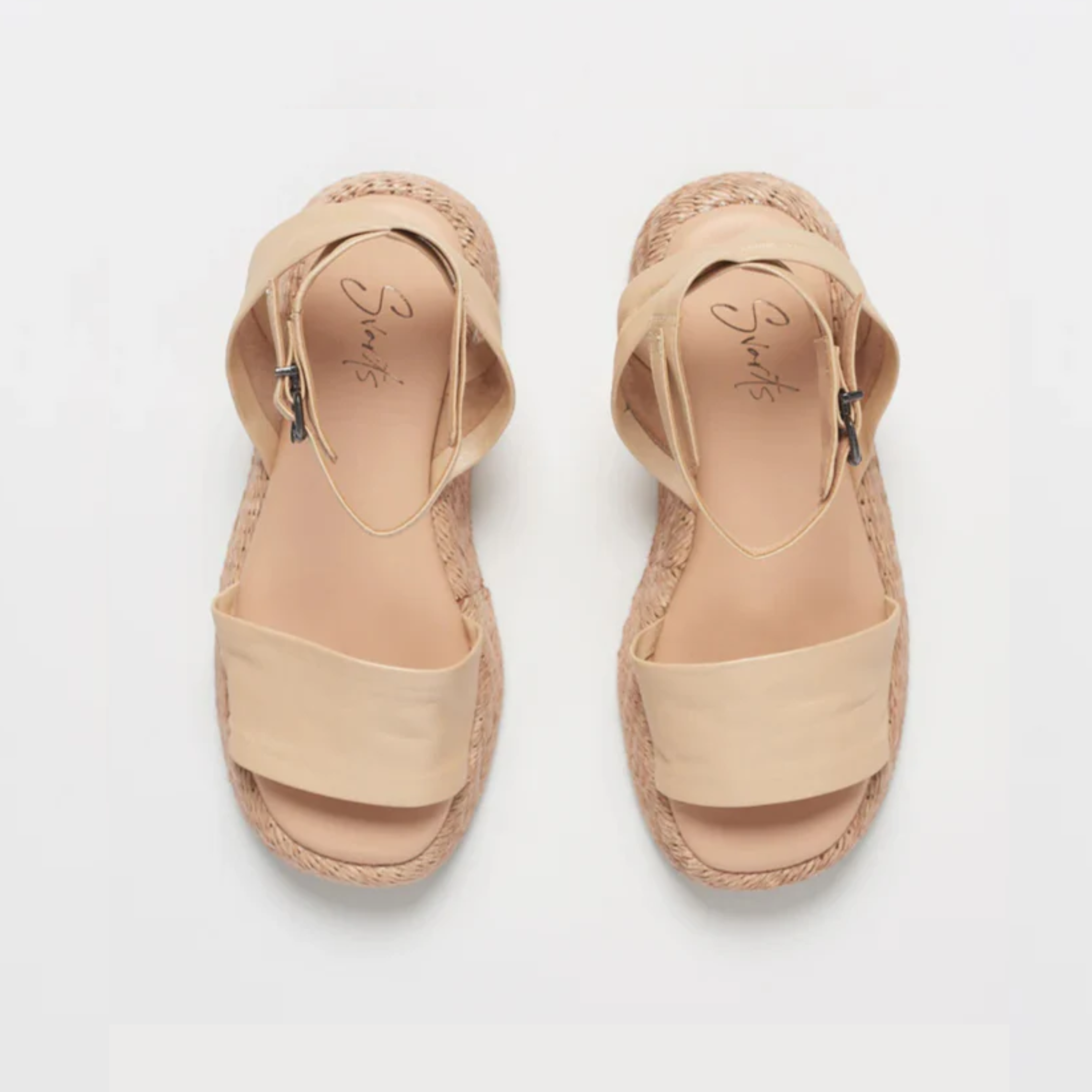 Anabela Flatform Couro Ana Natural