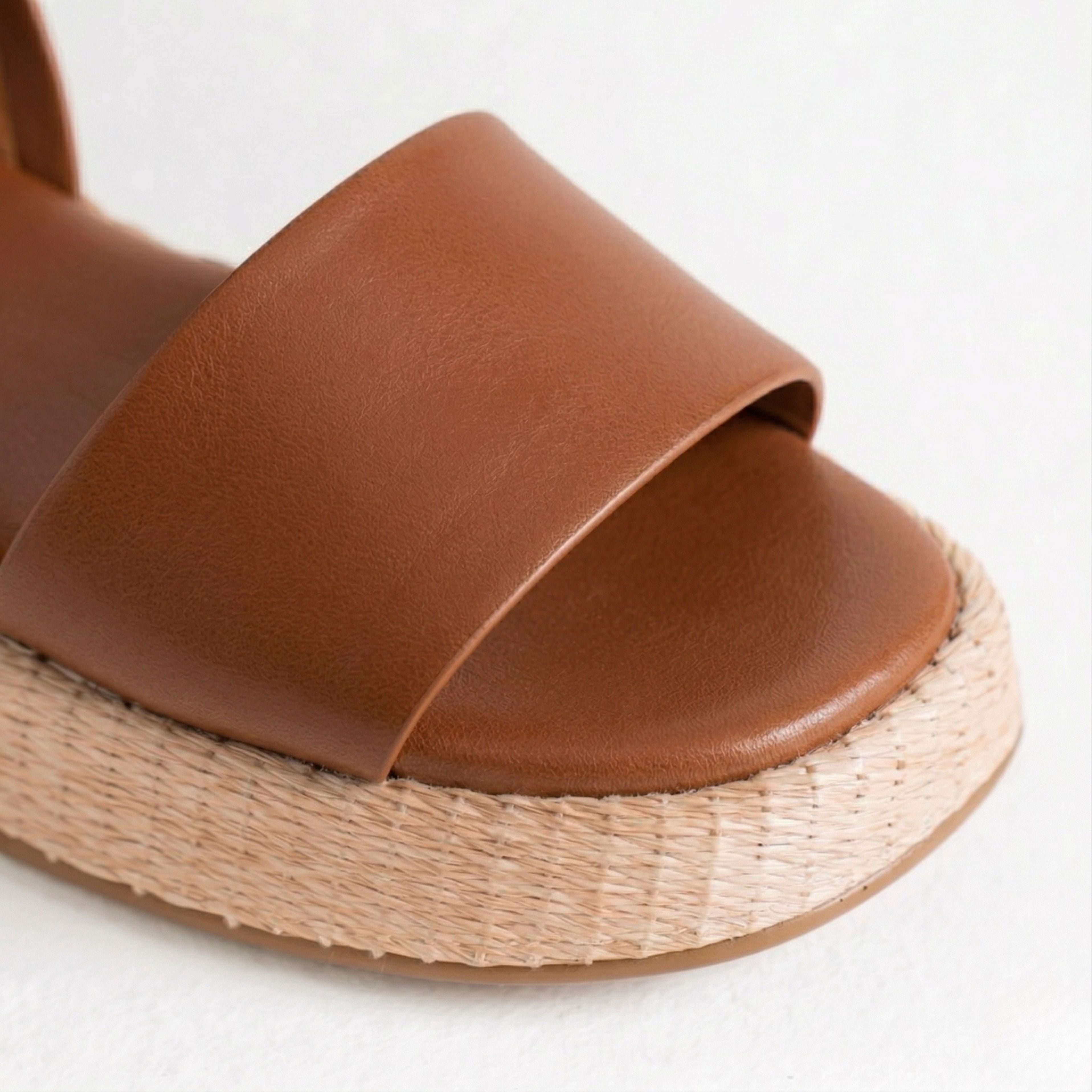 Anabela Flatform Couro Ana Whisky