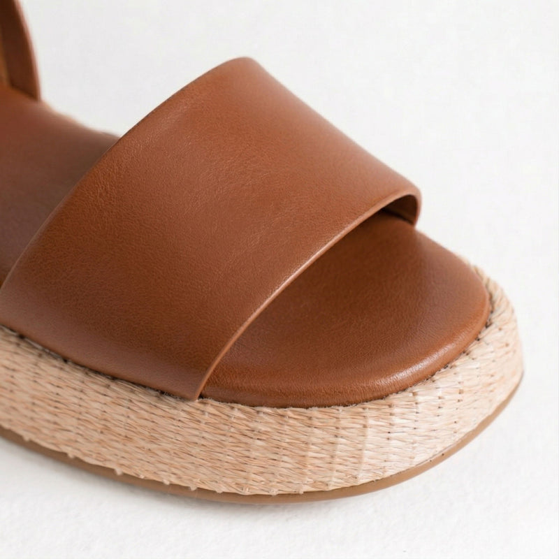 Anabela Flatform Couro Ana Whisky