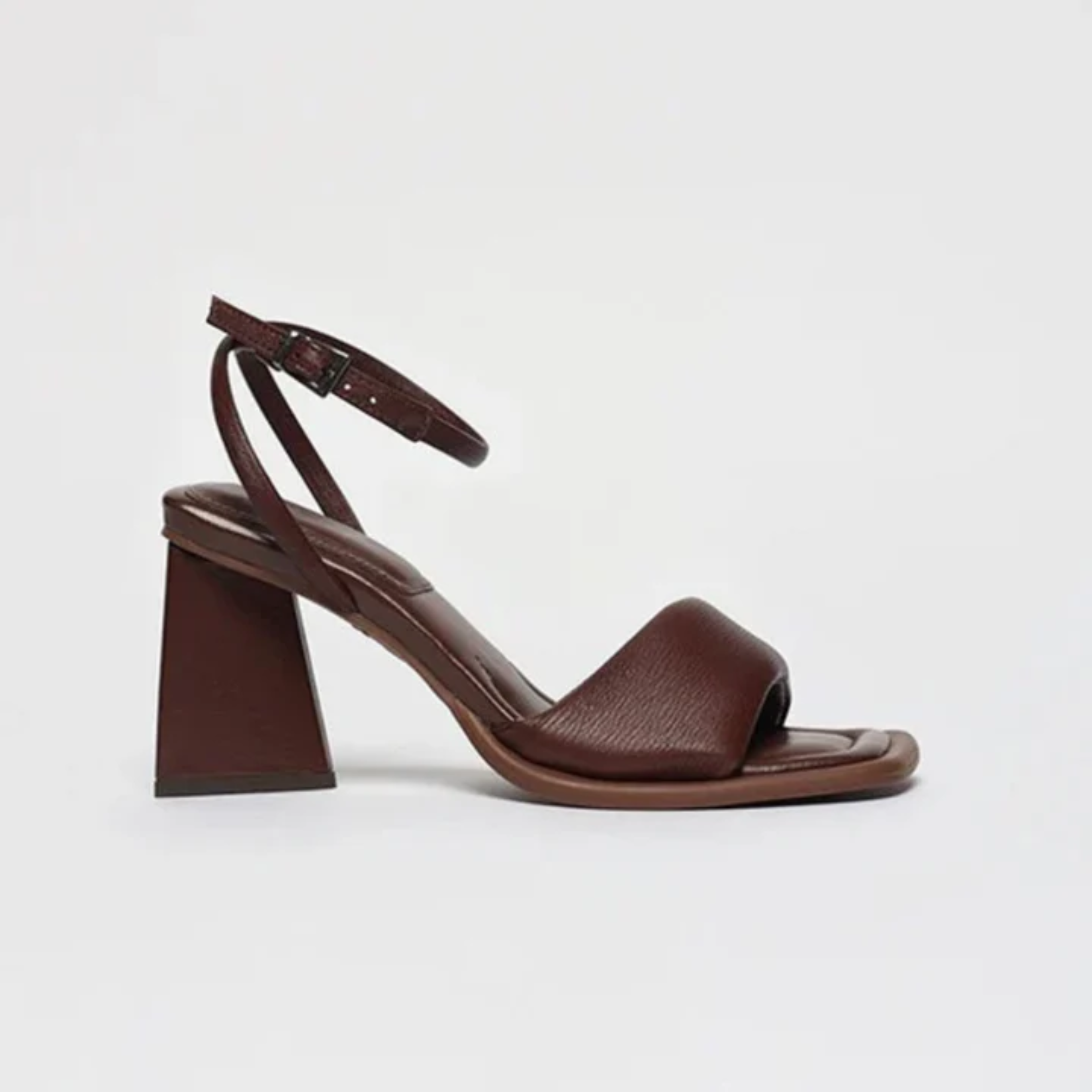 Sandália Couro Salto Alto Natália Café