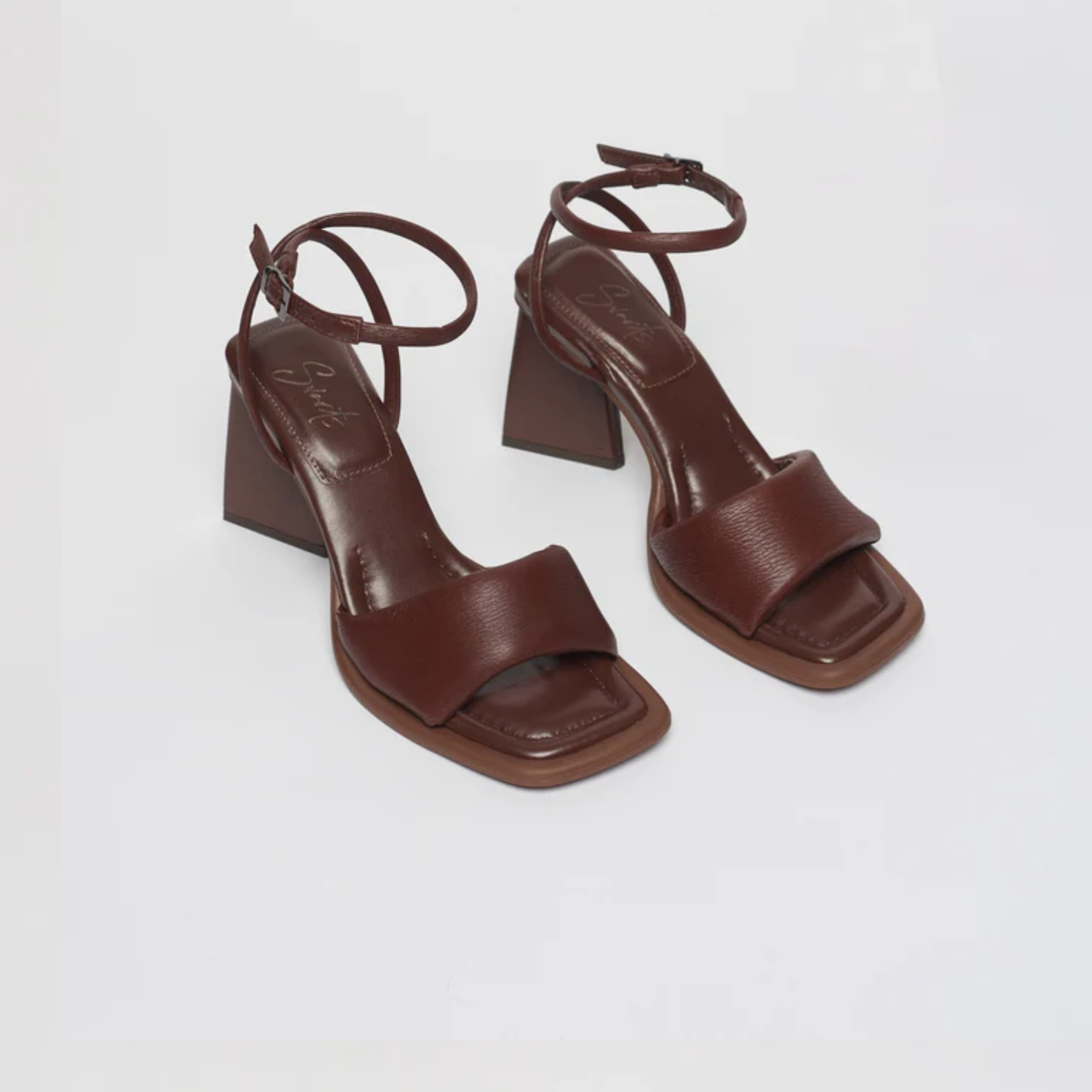 Sandália Couro Salto Alto Natália Café