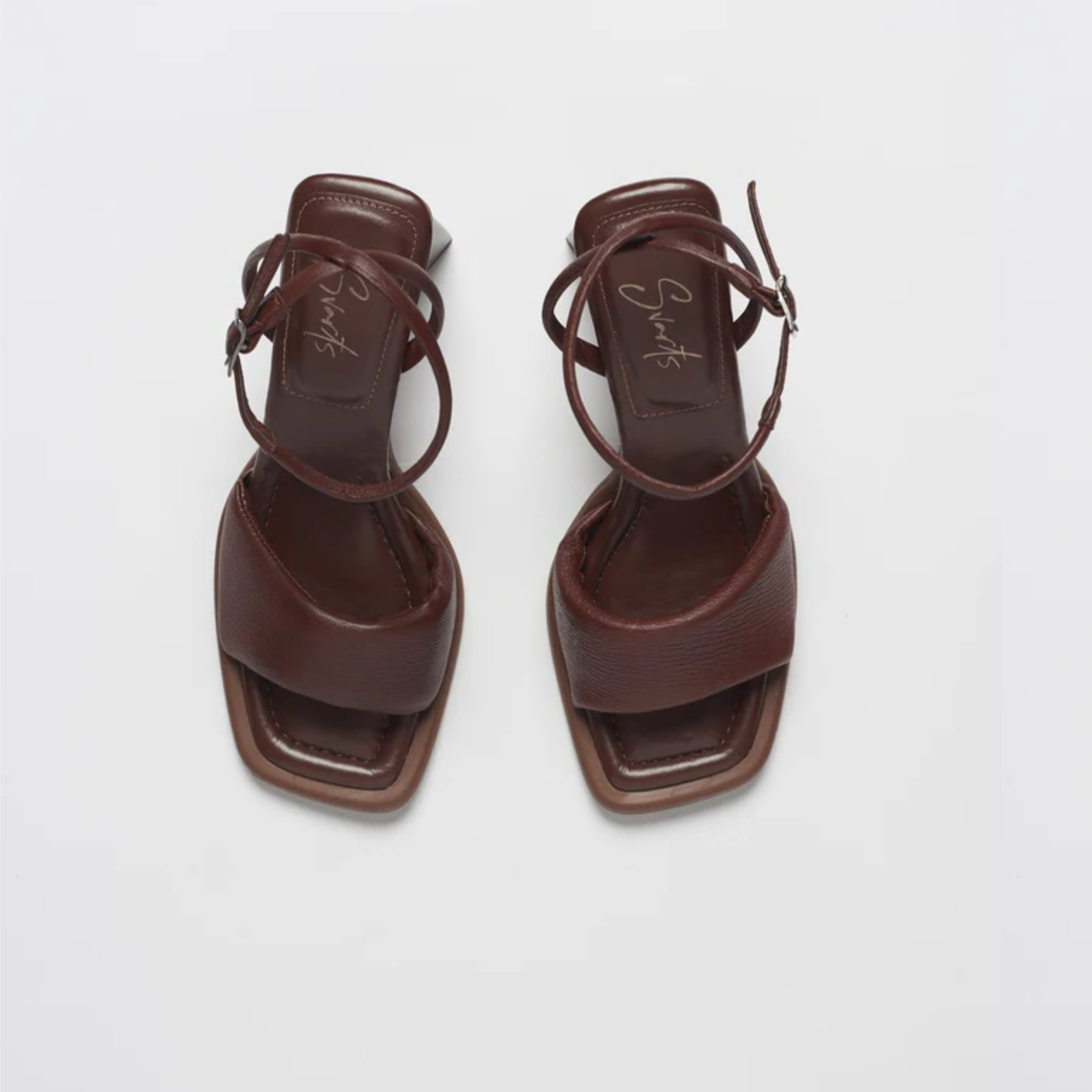 Sandália Couro Salto Alto Natália Café