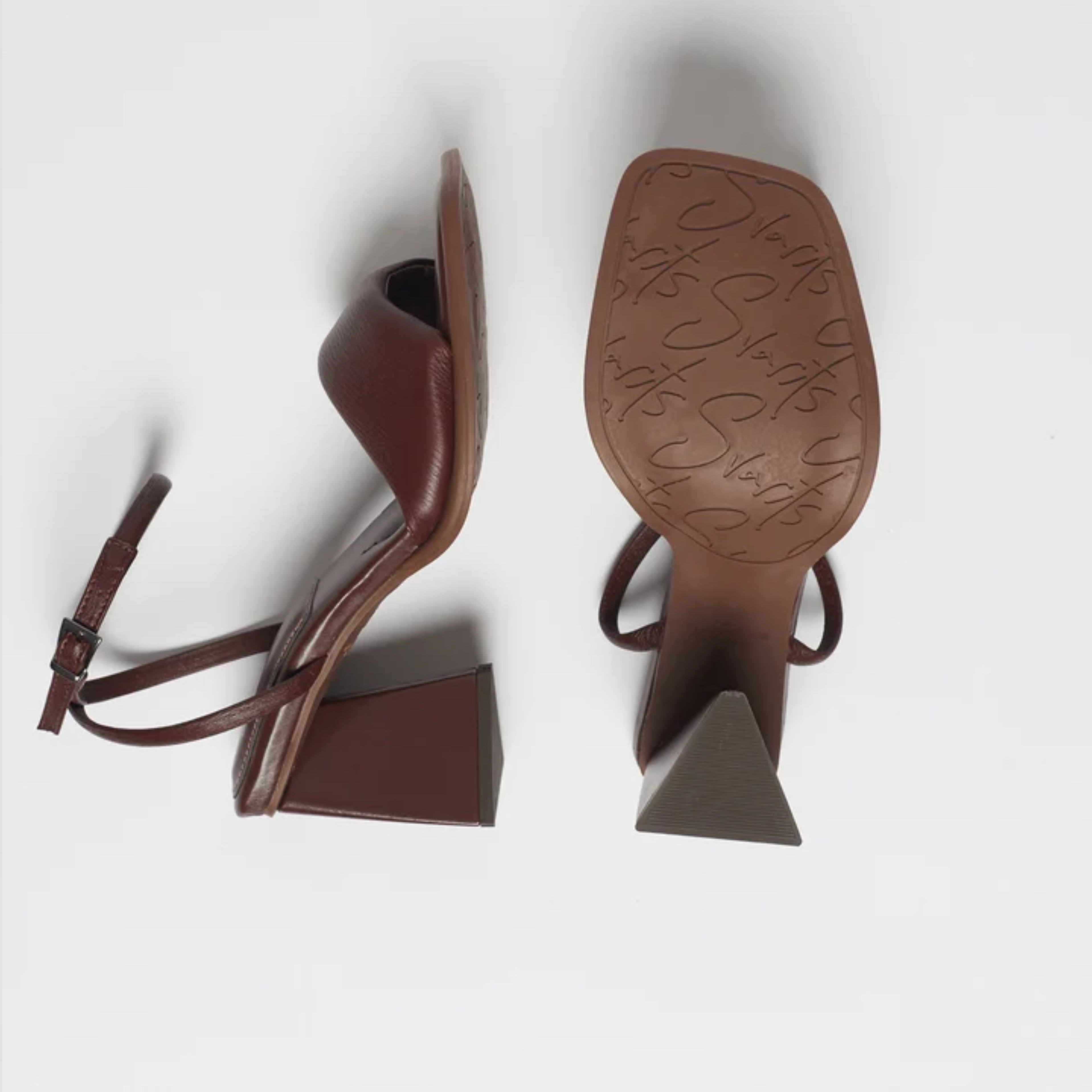 Sandália Couro Salto Alto Natália Café