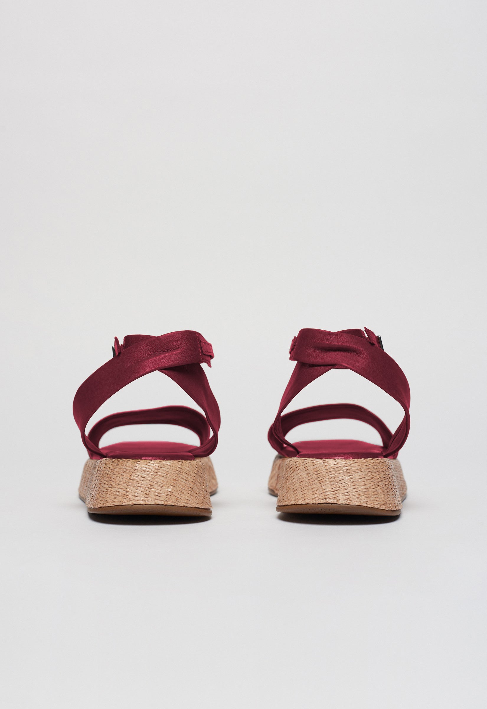 Anabela Flatform Couro Ana Vinho