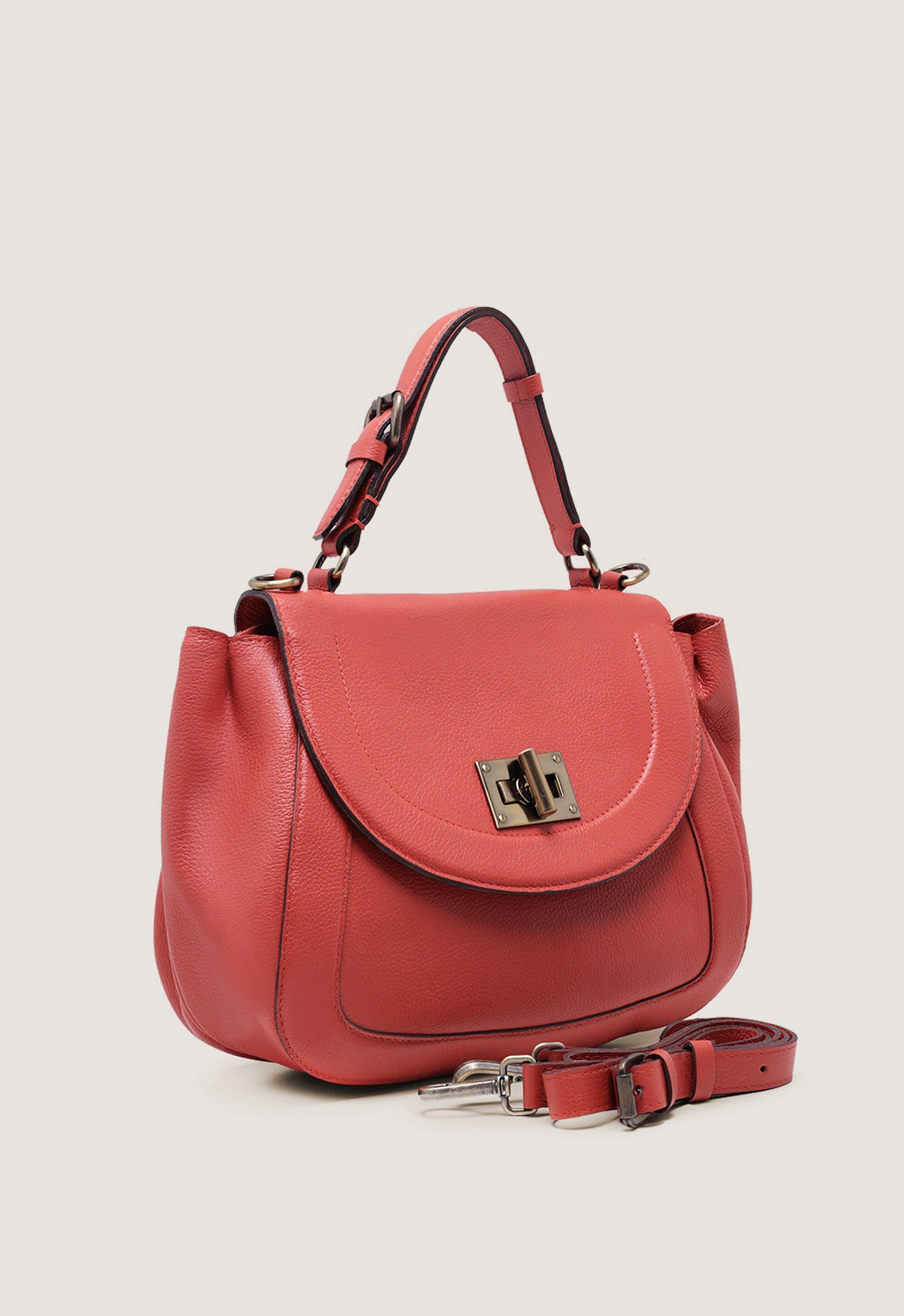 Bolsa Tiracolo Fecho Metal Média Laranja