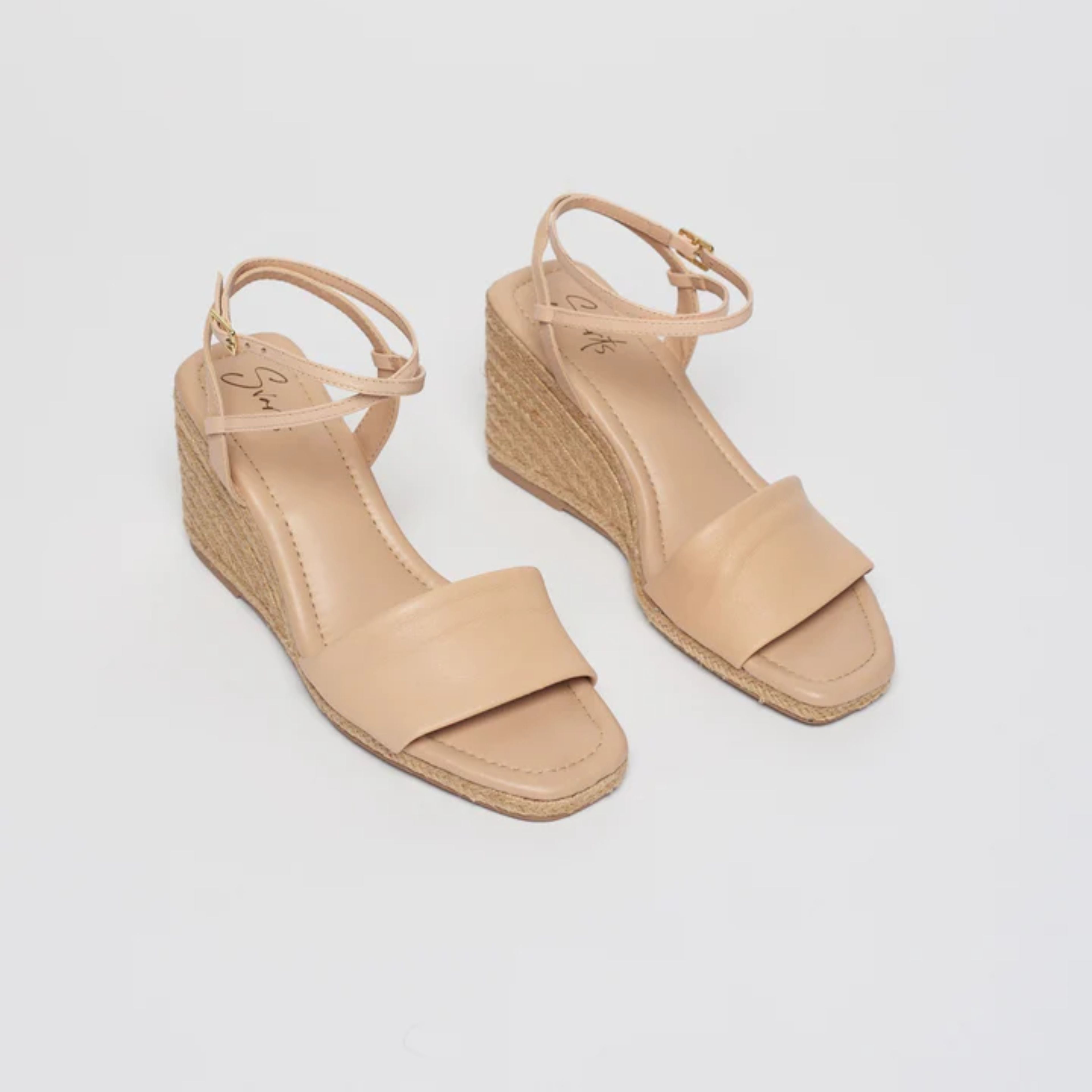 Anabela Couro Corda Tira Marina Natural