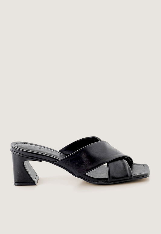 Sandália Mule Couro X Preto