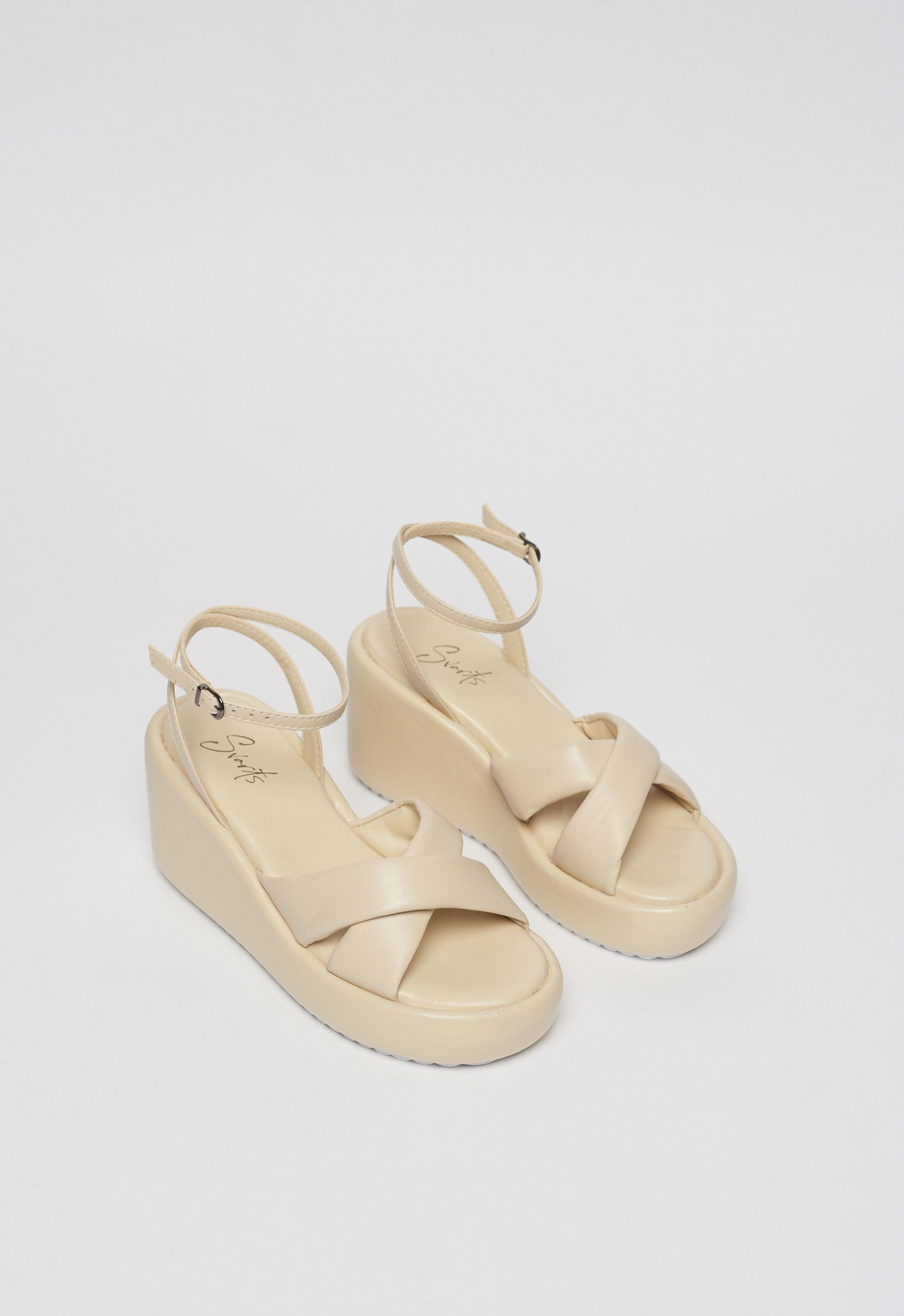 Anabela Couro Mari Off White