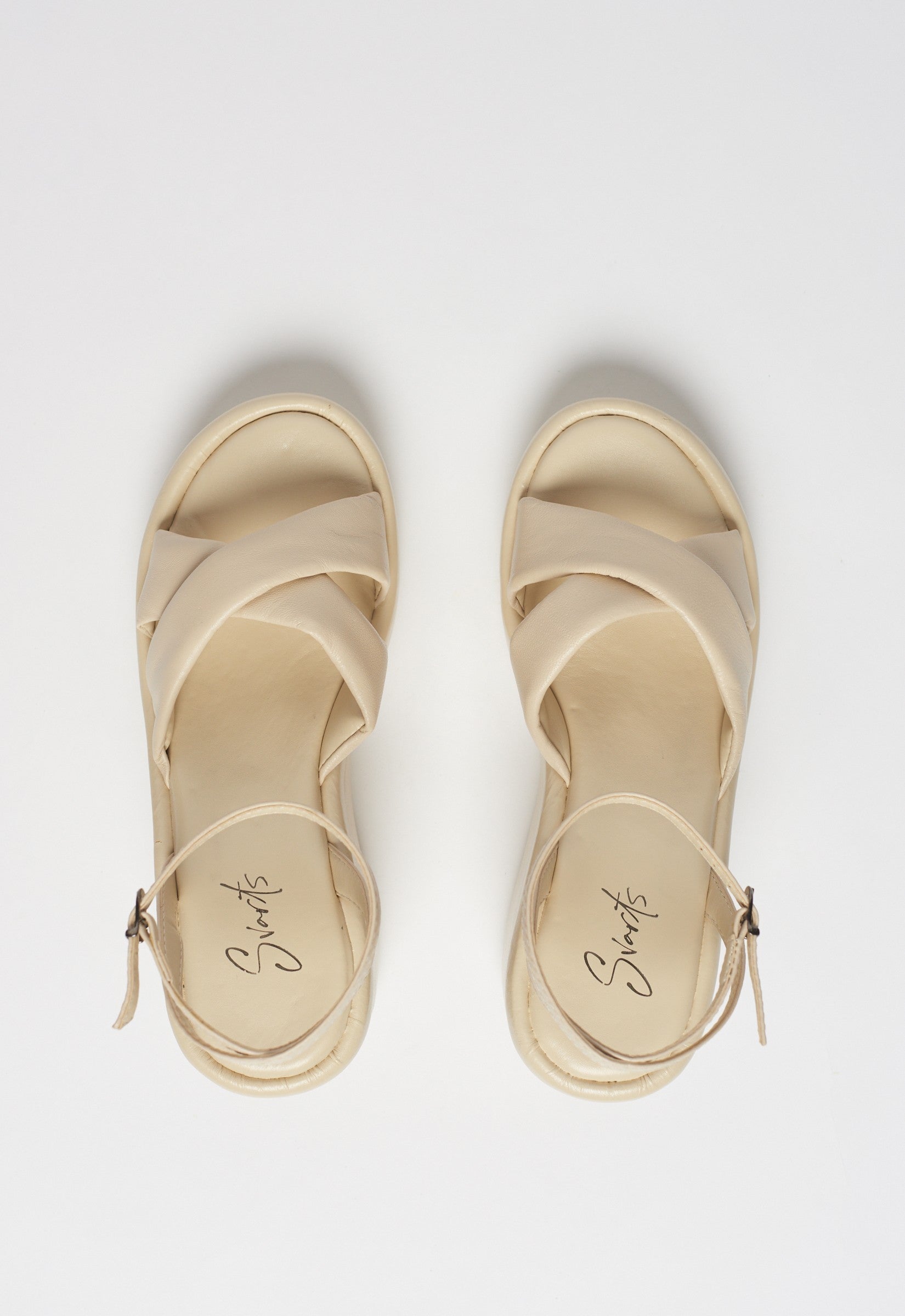 Anabela Couro Mari Off White