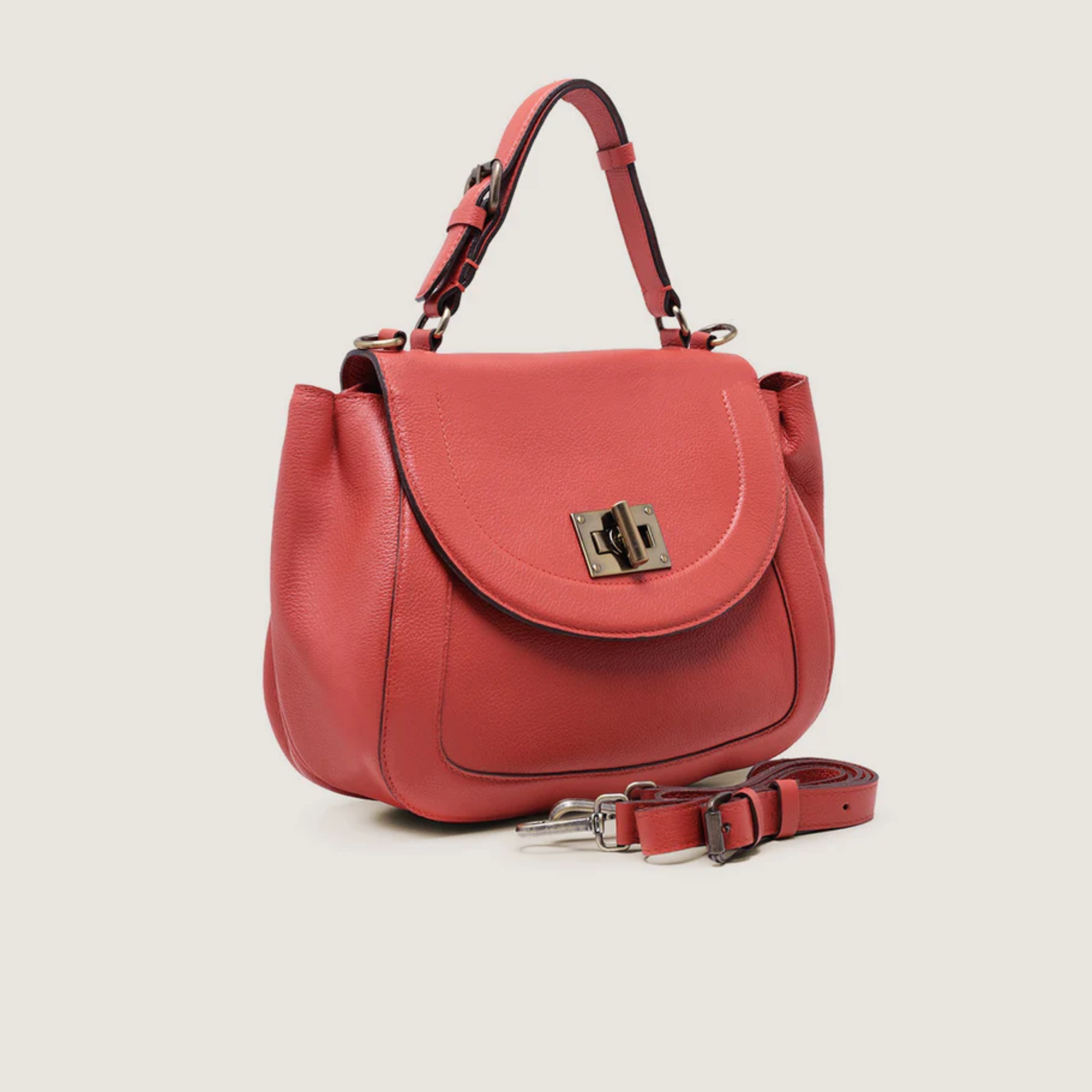 Bolsa Tiracolo Fecho Metal Média Laranja