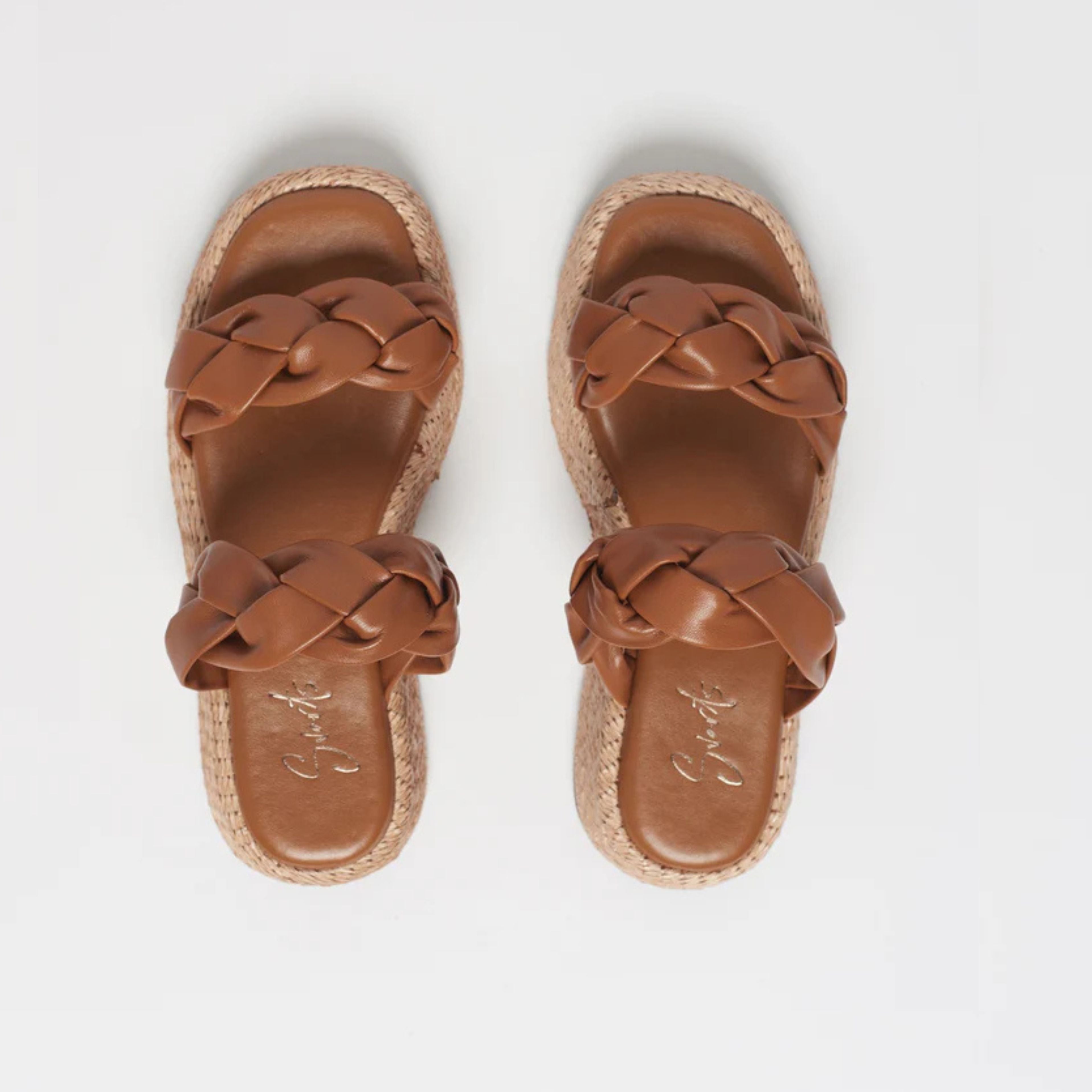 Anabela Flatform Couro Bela Tan