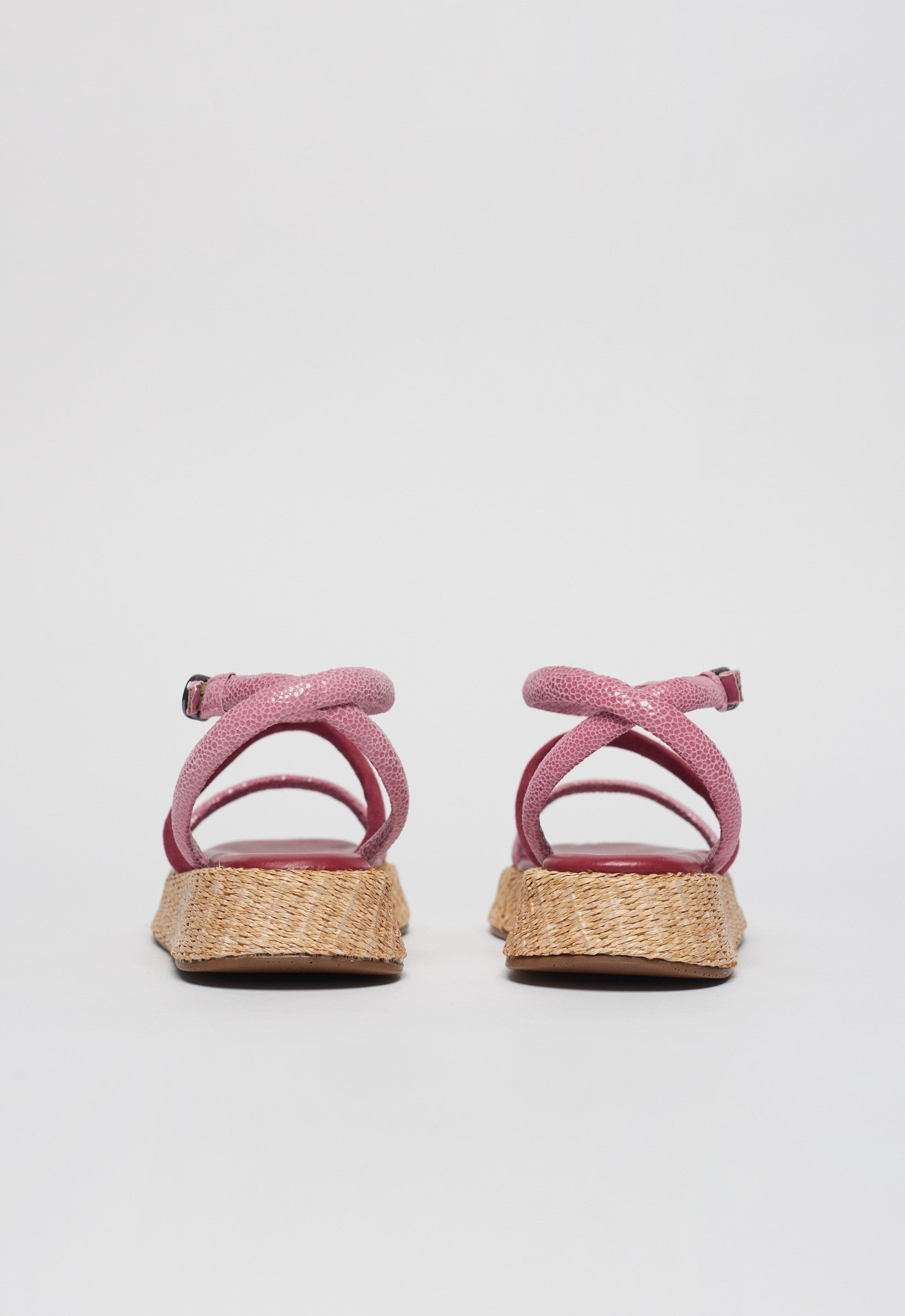 Anabela Flatform couro Luísa Fúcsia
