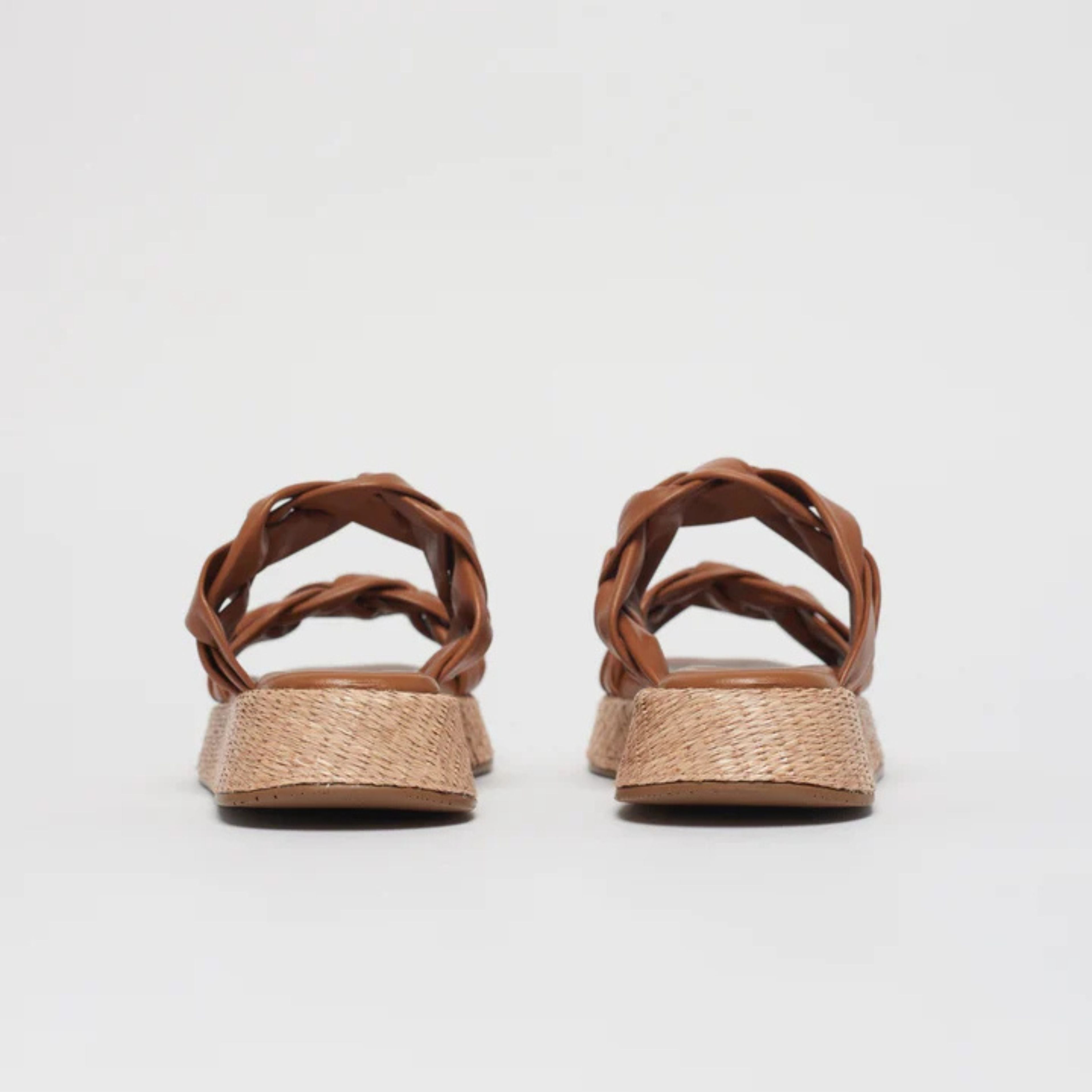 Anabela Flatform Couro Bela Tan