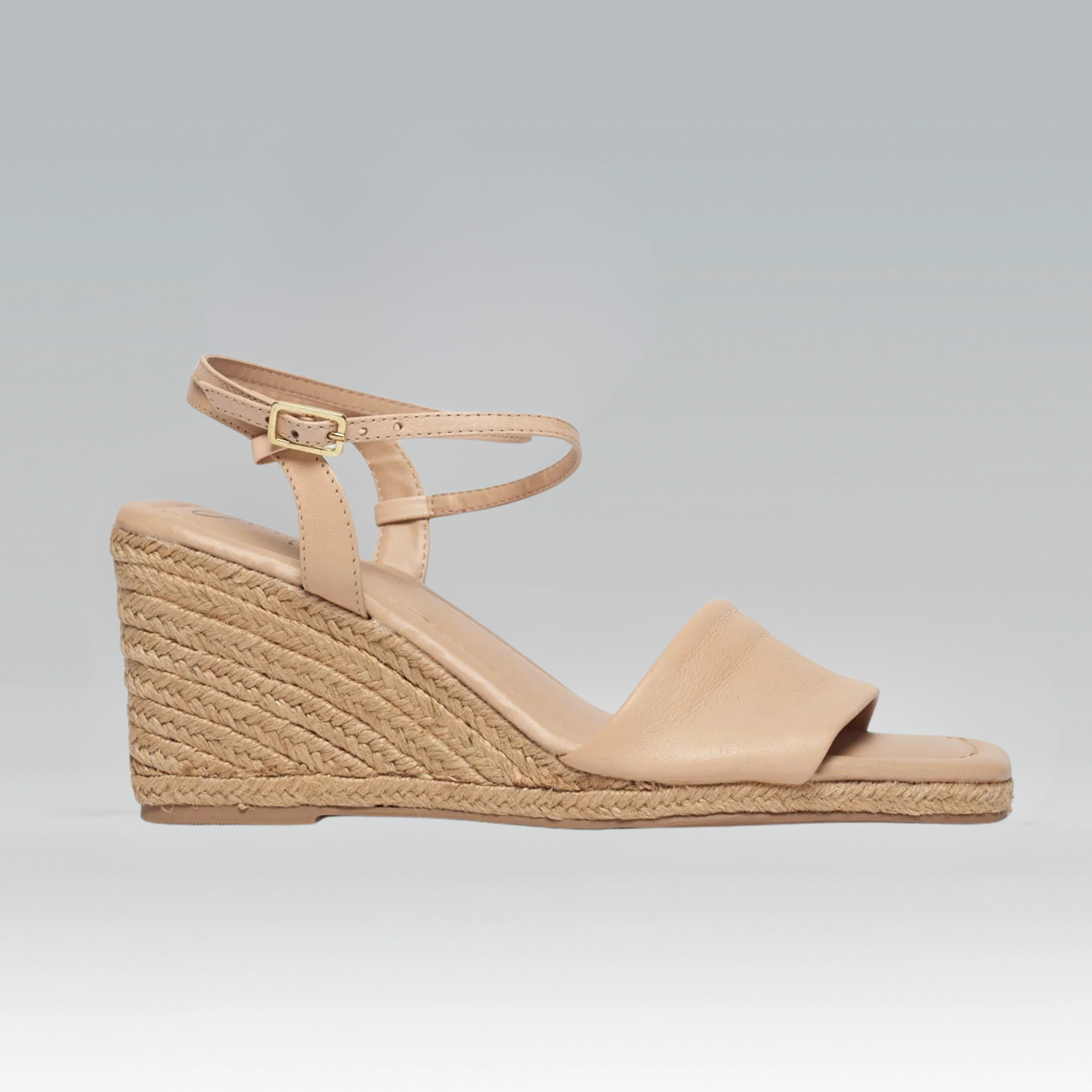 Anabela Couro Corda Tira Marina Natural