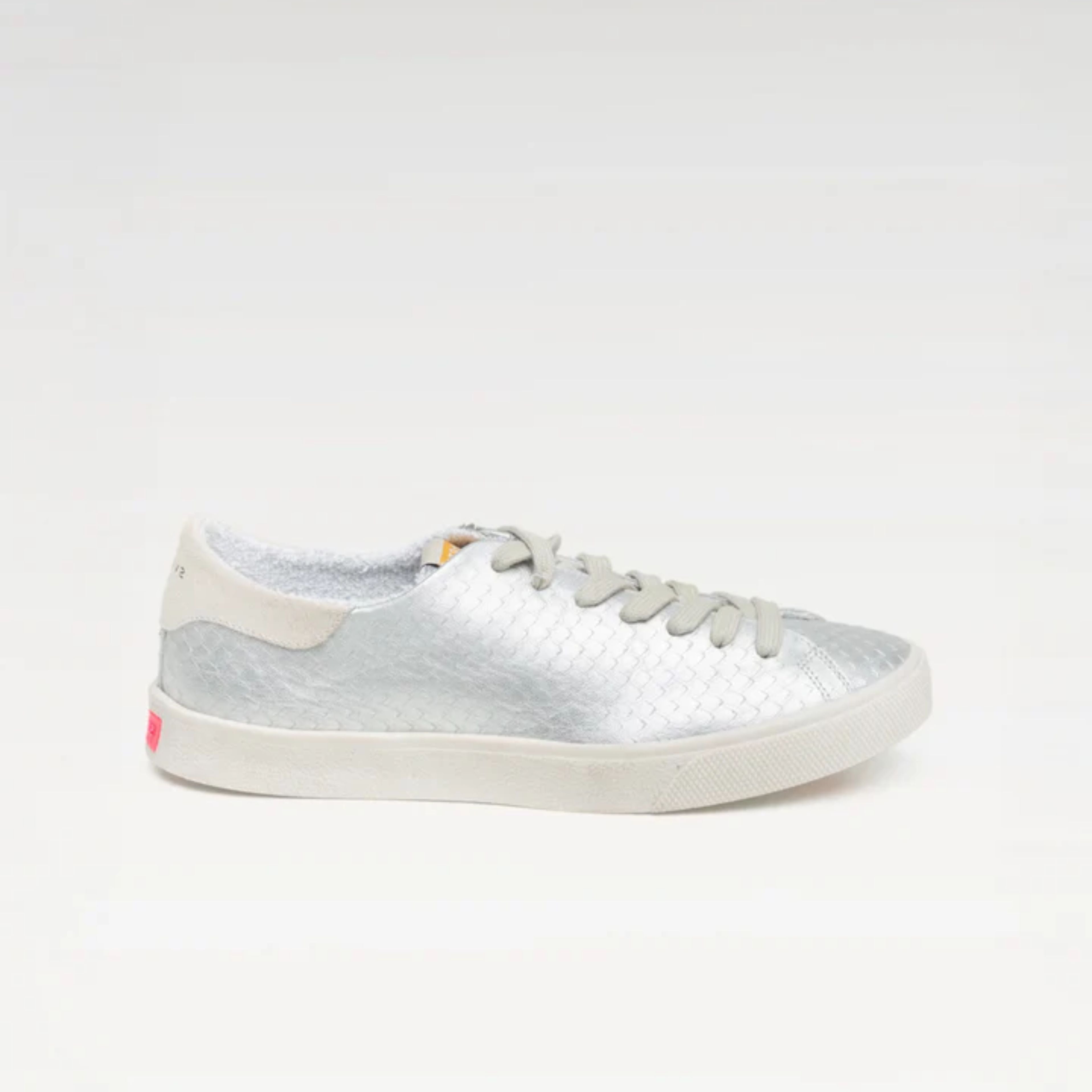 Tênis Adri Couro Snake Prata