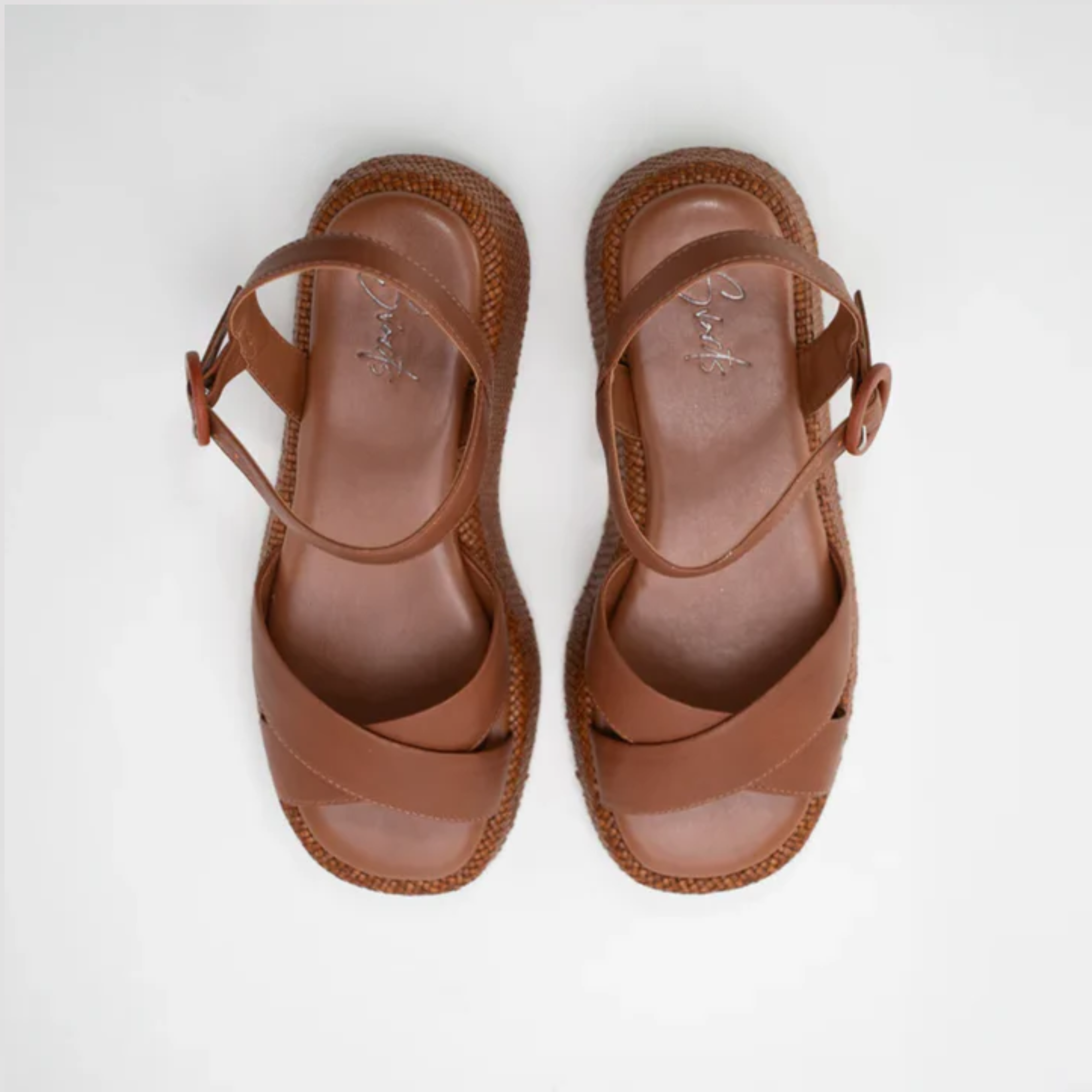 Anabela Flatform Couro Isa Whisky