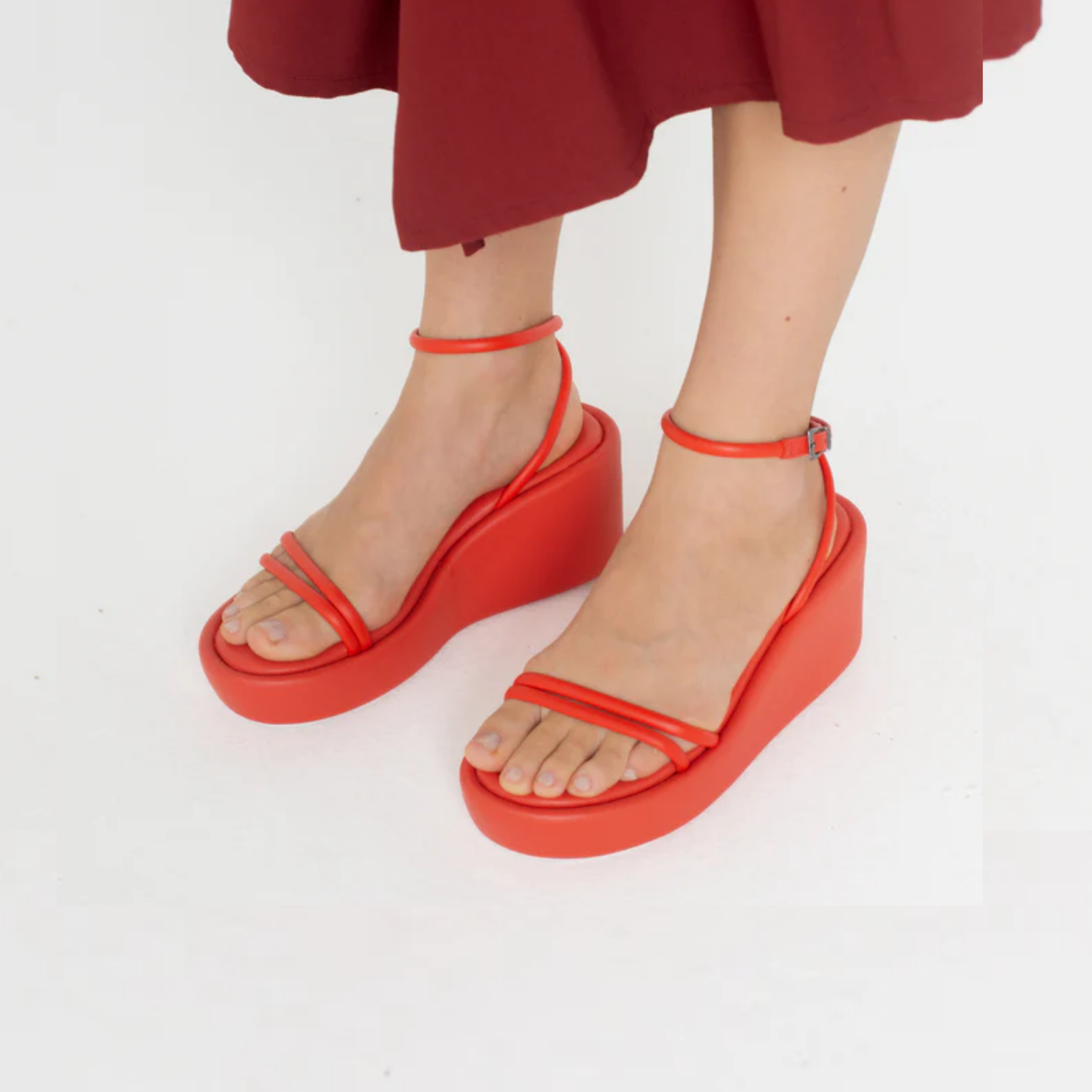 Anabela Couro Camila Laranja