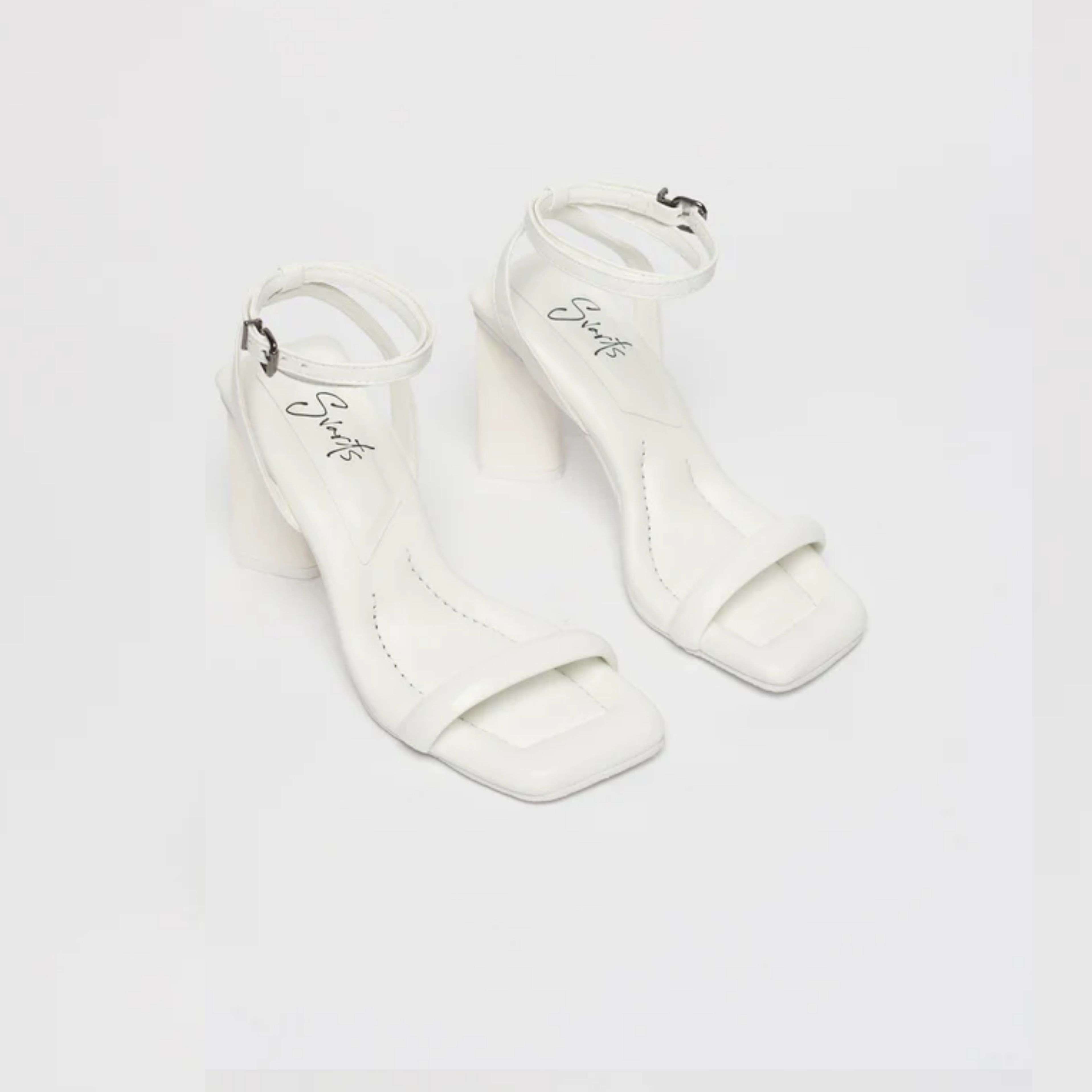 Sandália Couro Salto Alto Branco Wanessa