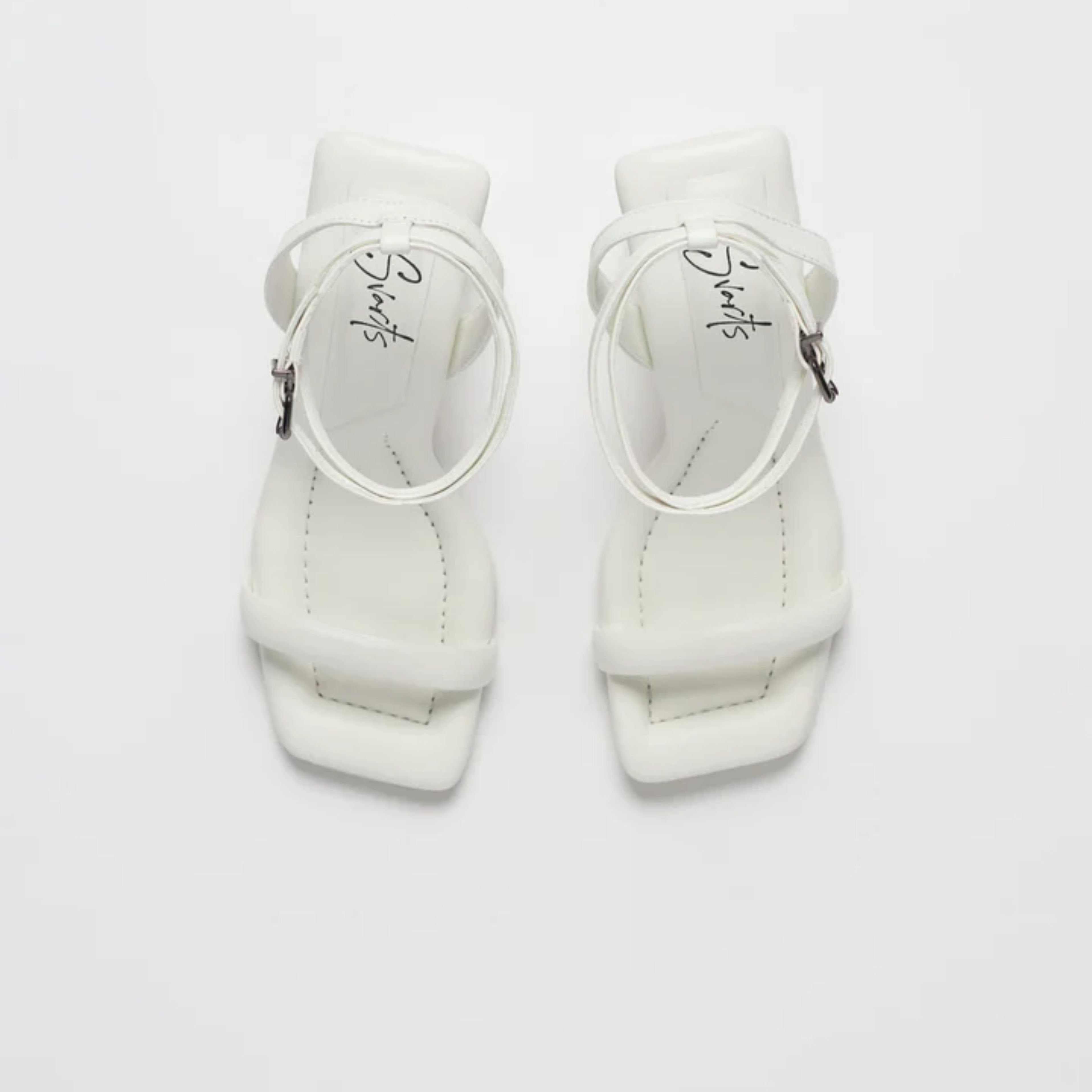 Sandália Couro Salto Alto Branco Wanessa