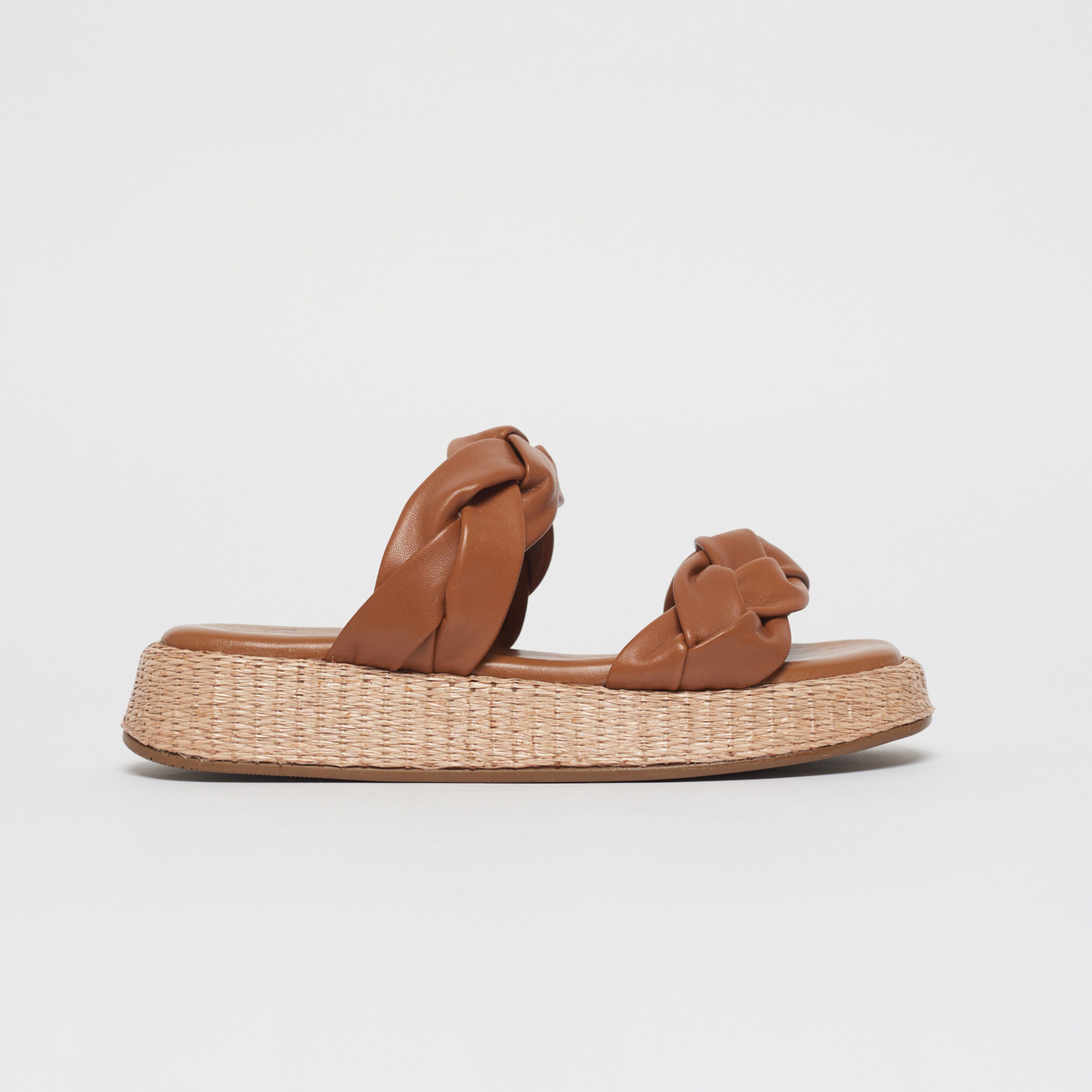 Anabela Flatform Couro Bela Whisky