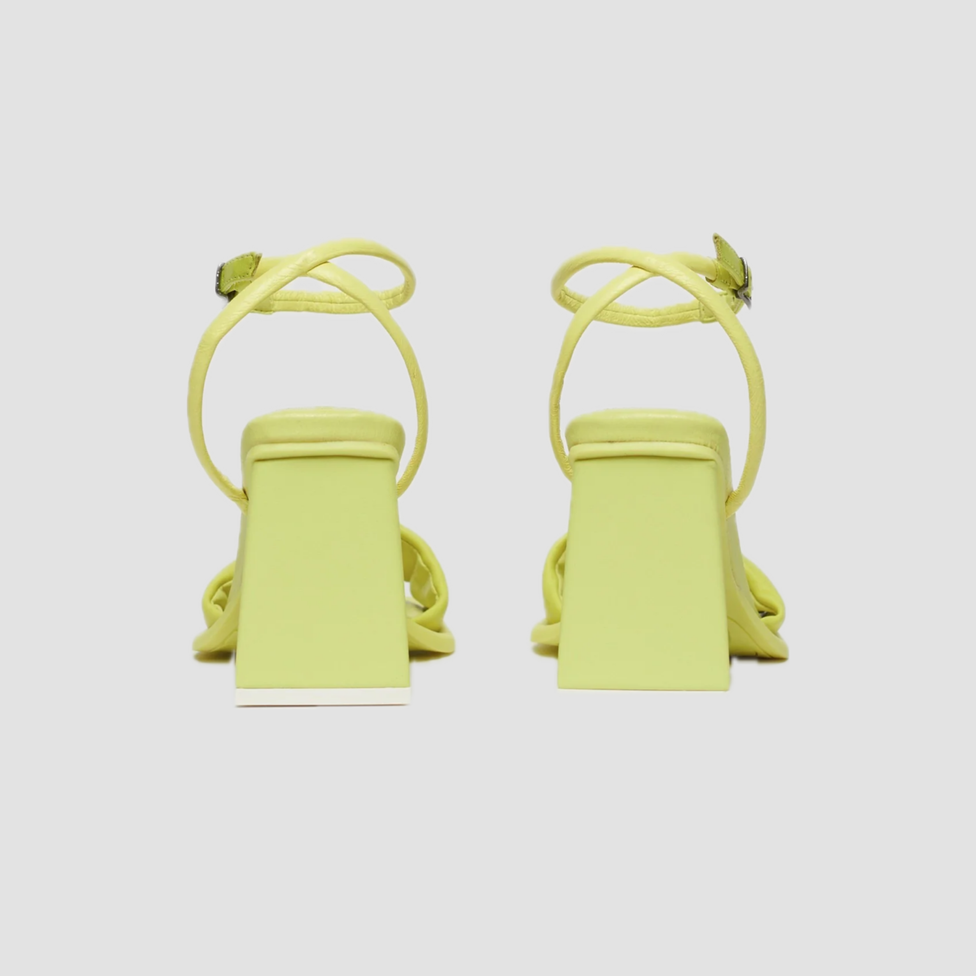 Sandália Couro Salto Alto Natália Amarelo Citron