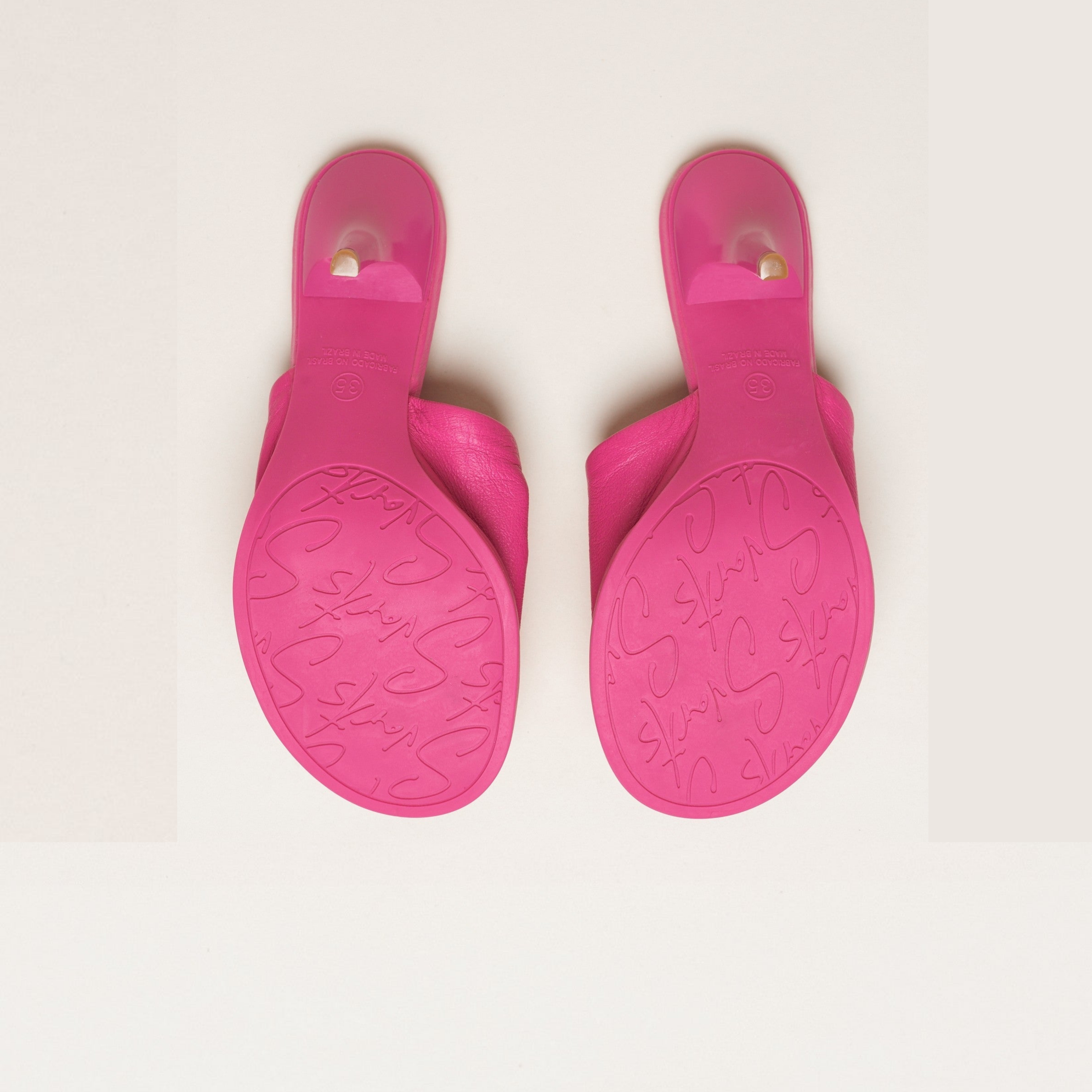 Sandália Mule Couro Salto Médio Rosa