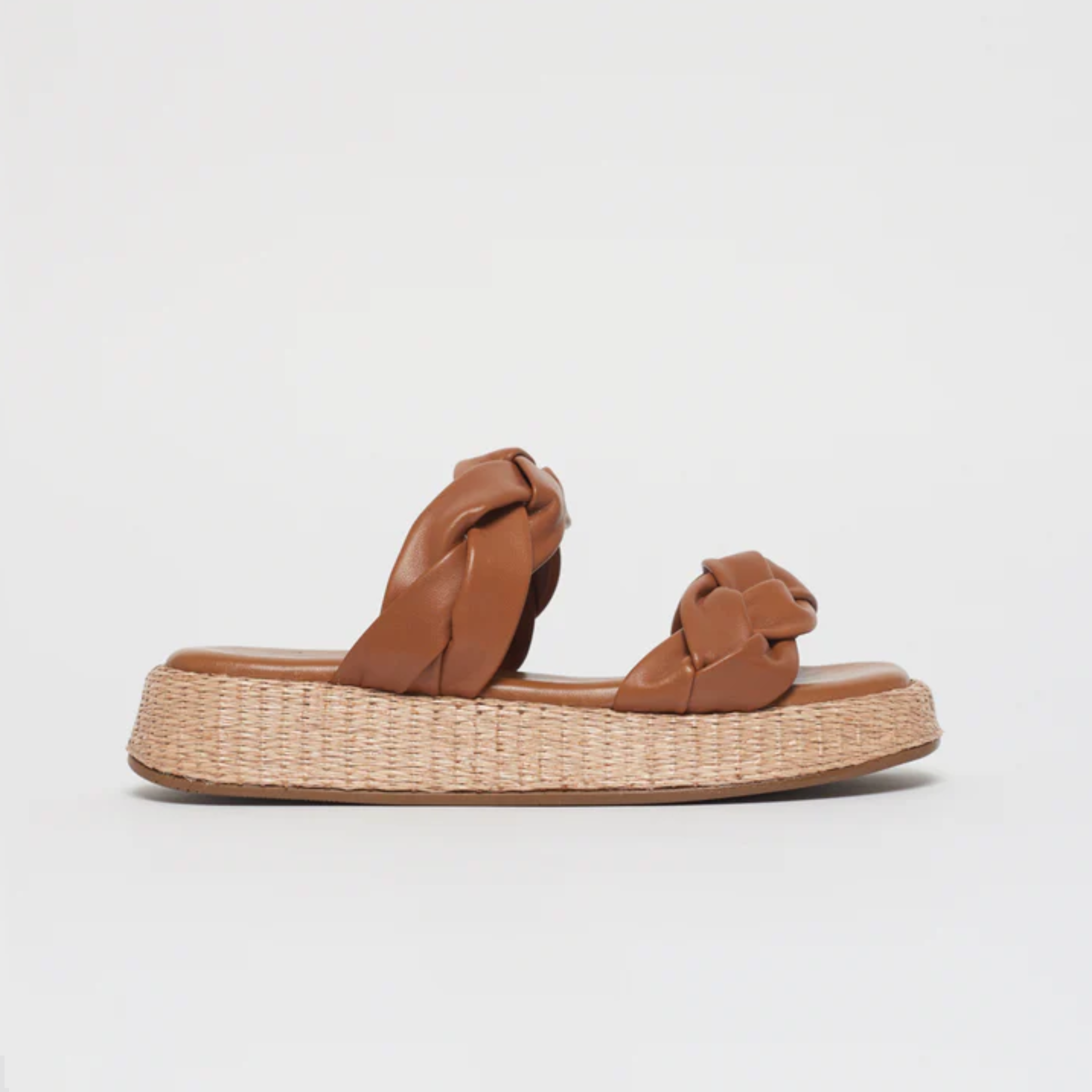 Anabela Flatform Couro Bela Whisky