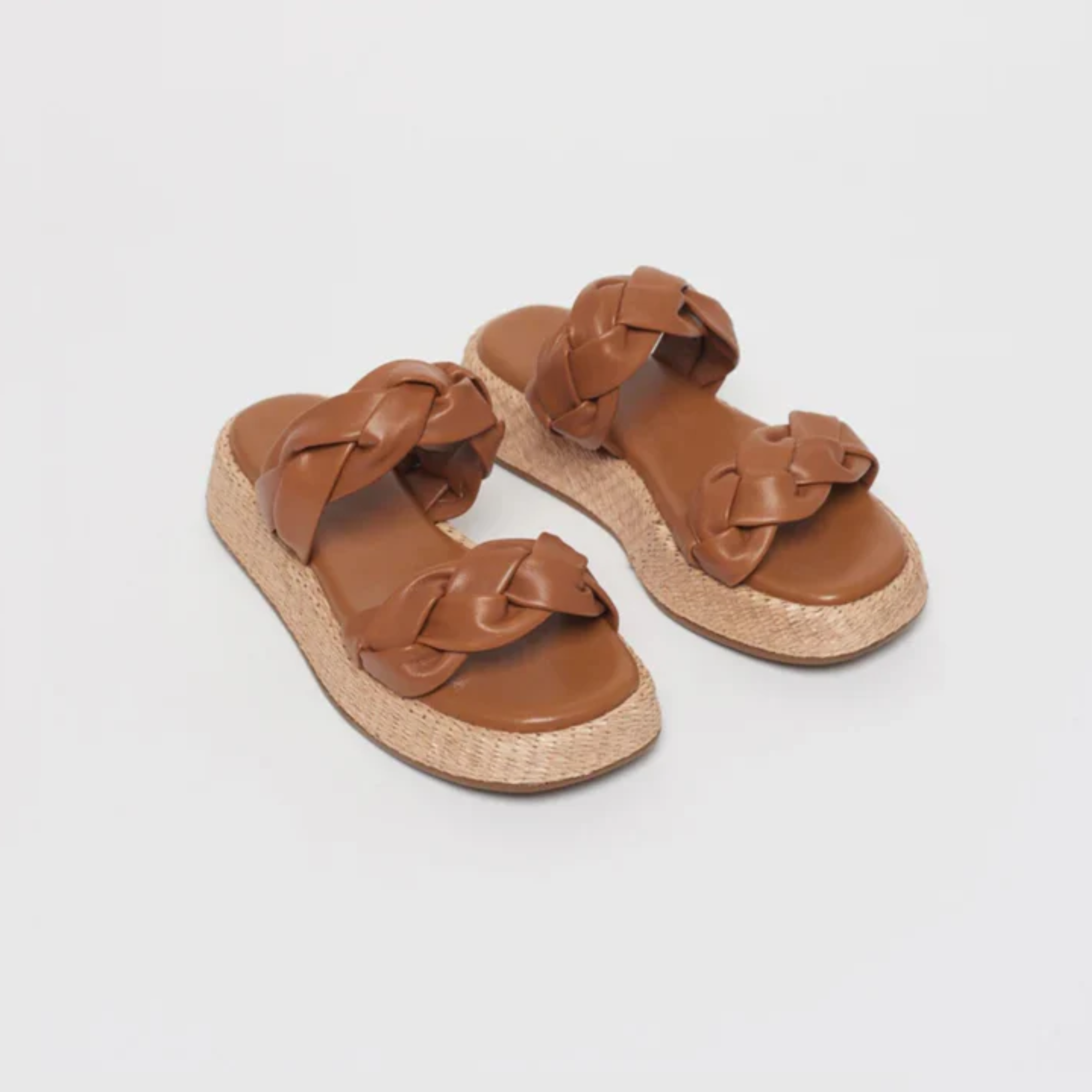 Anabela Flatform Couro Bela Whisky