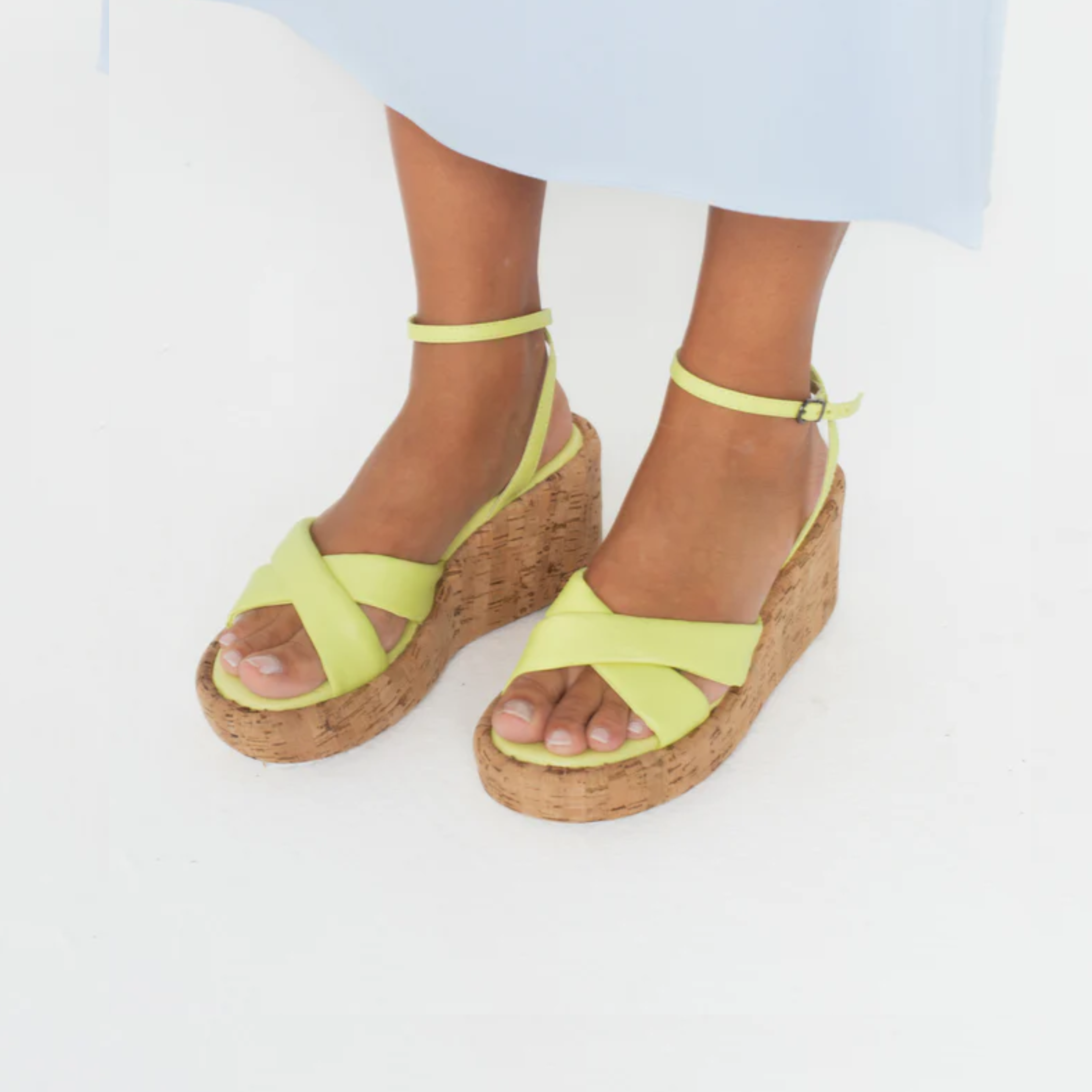 Anabela Mari Couro Amarela Citron