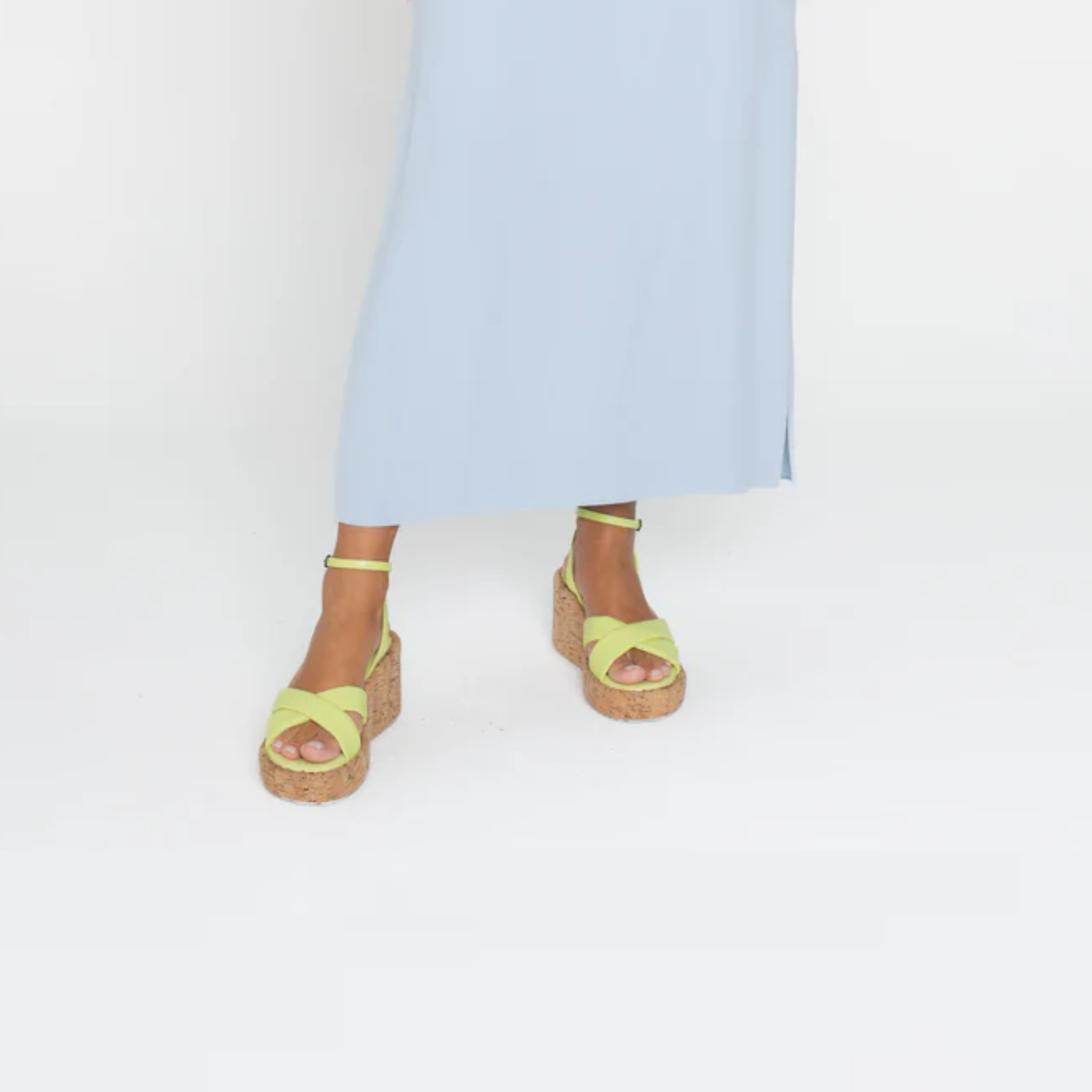 Anabela Mari Couro Amarela Citron