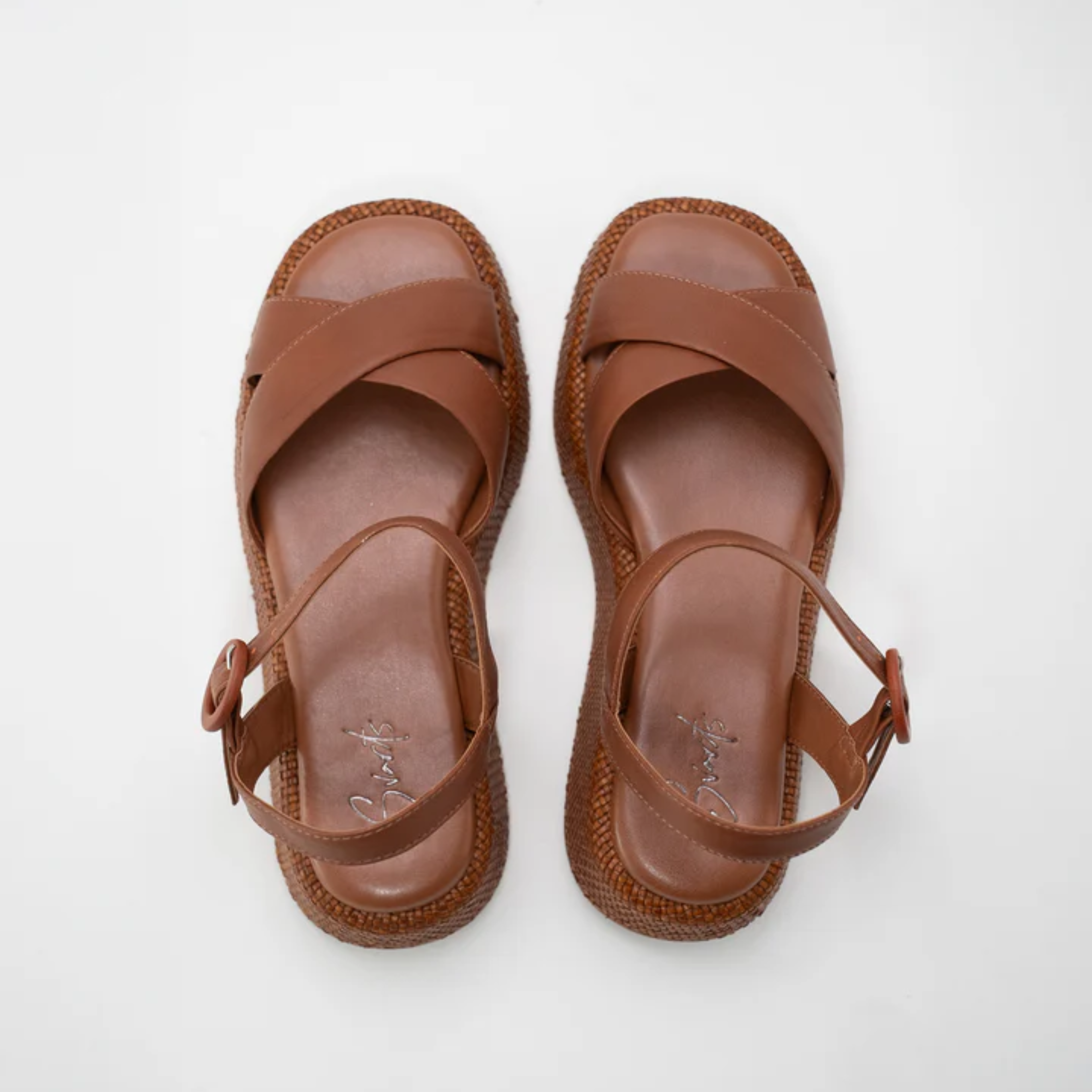 Anabela Flatform Couro Isa Whisky