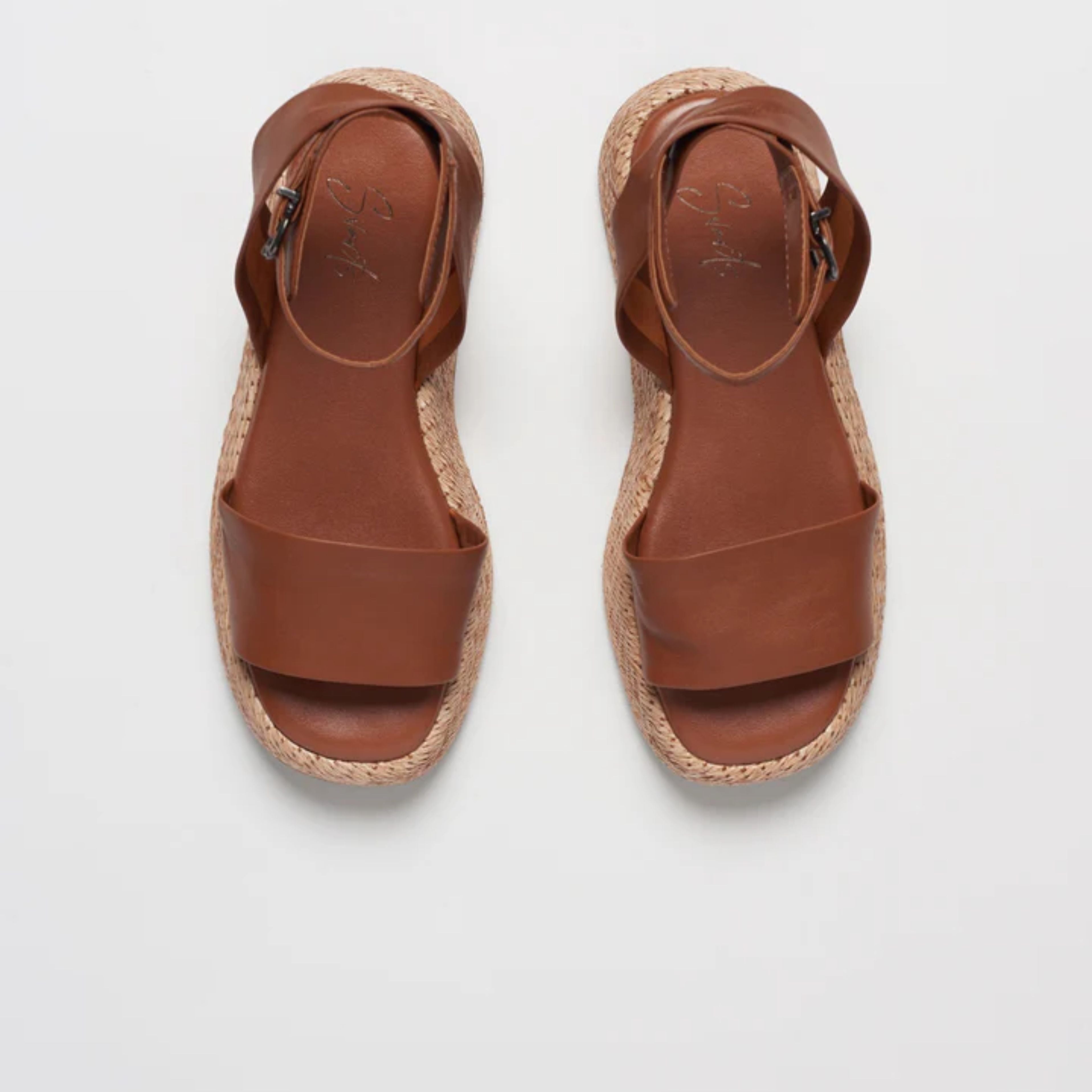 Anabela Flatform Couro Ana Whisky