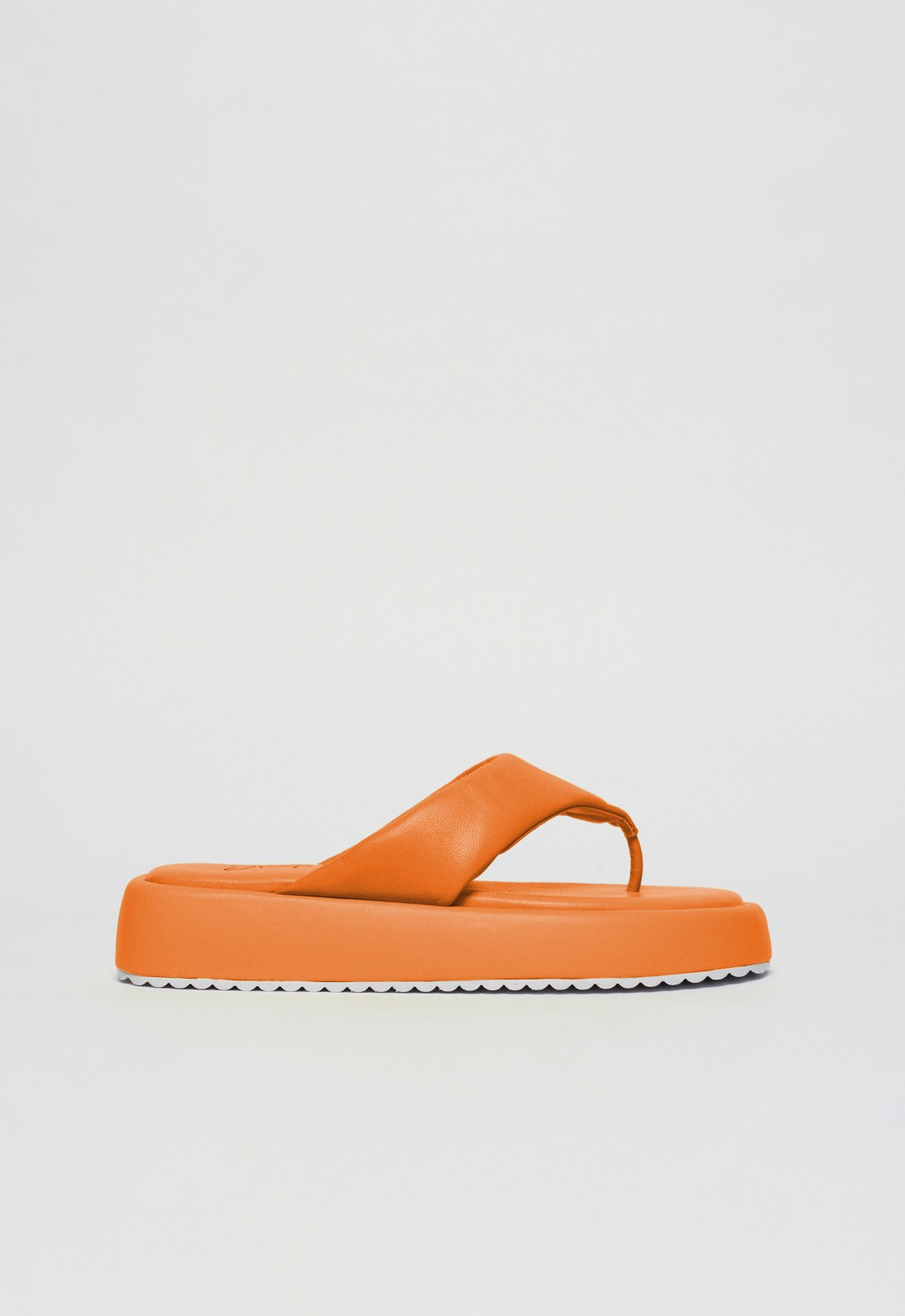 Flatform Couro Mule Mari Maria Laranja