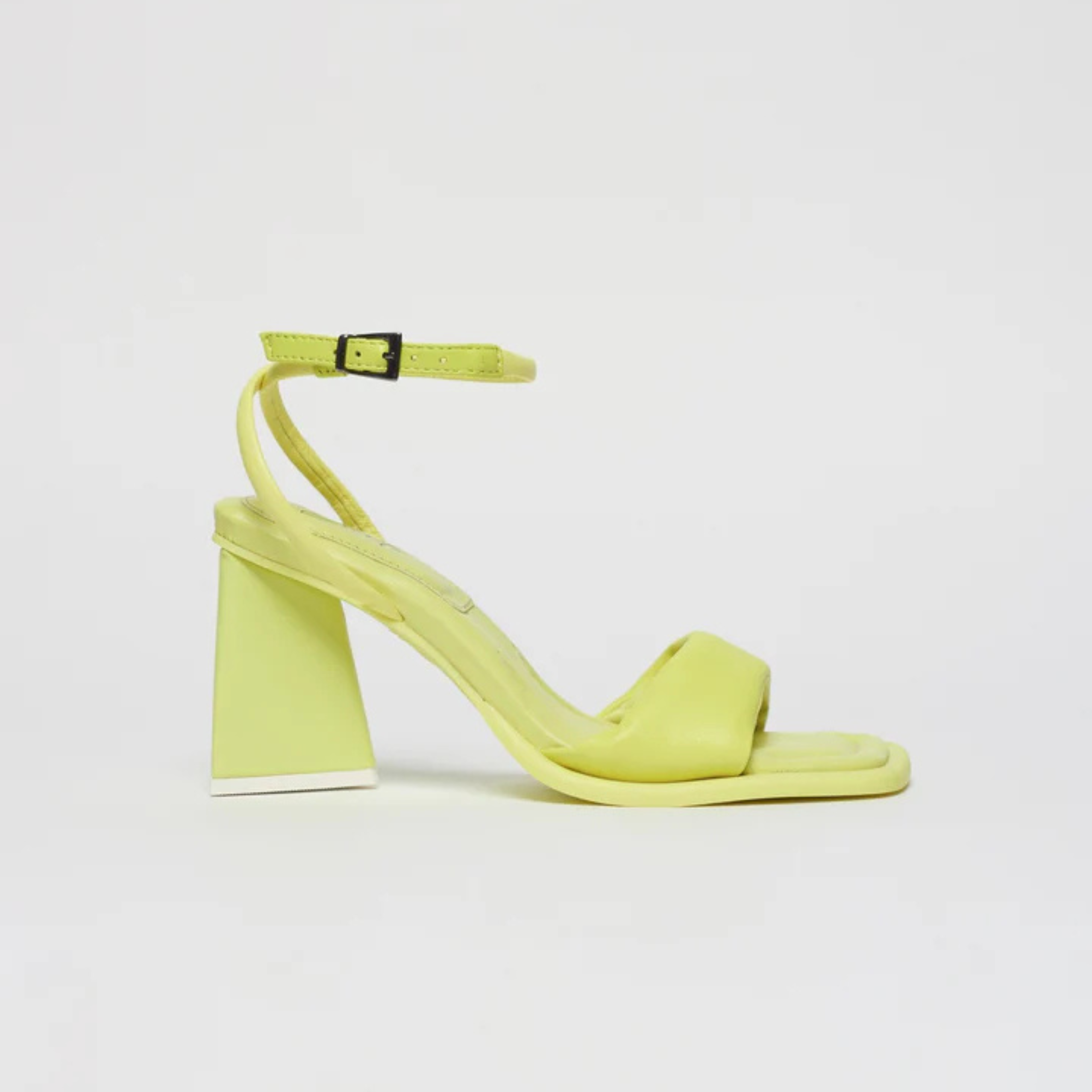 Sandália Couro Salto Alto Natália Amarelo Citron