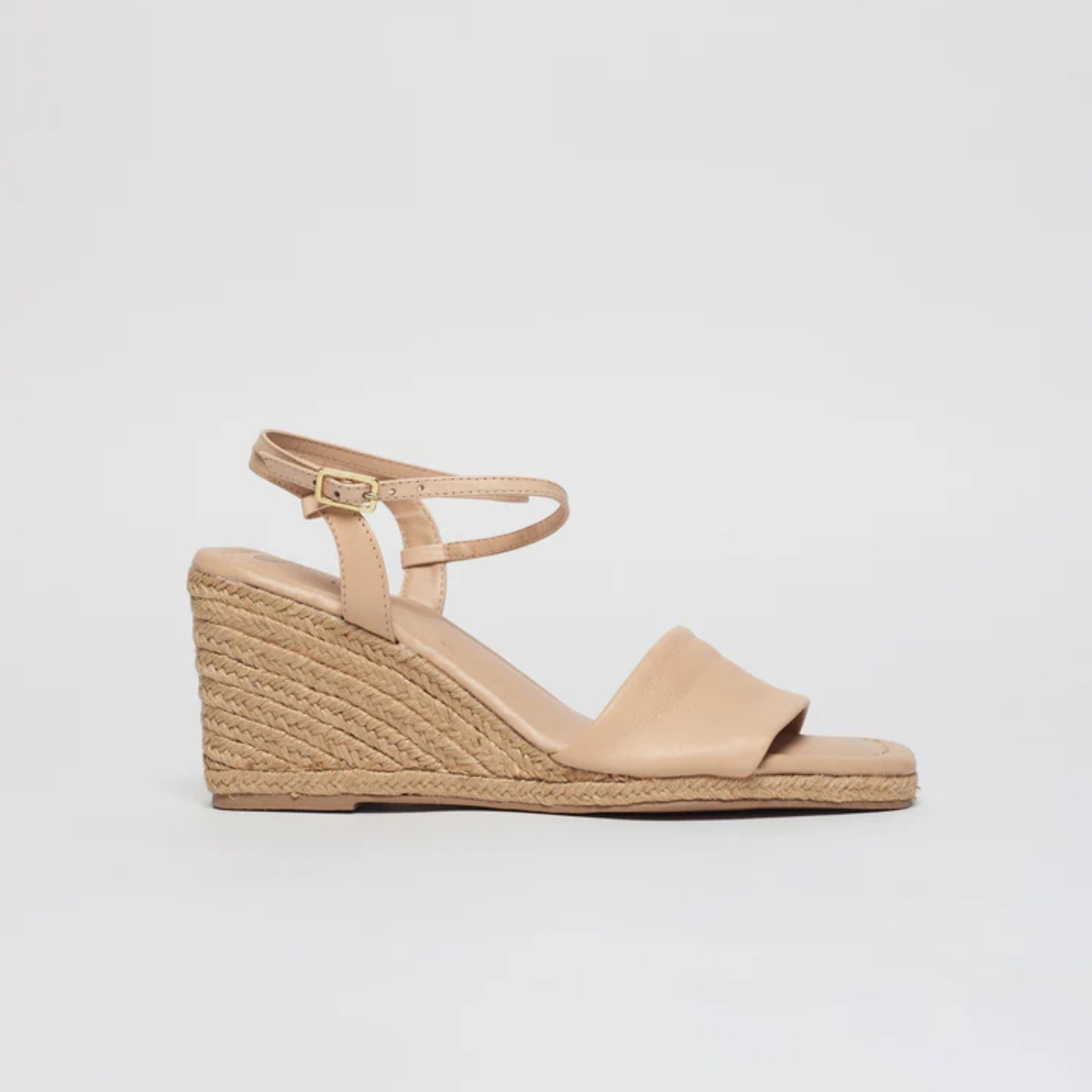 Anabela Couro Corda Tira Marina Natural