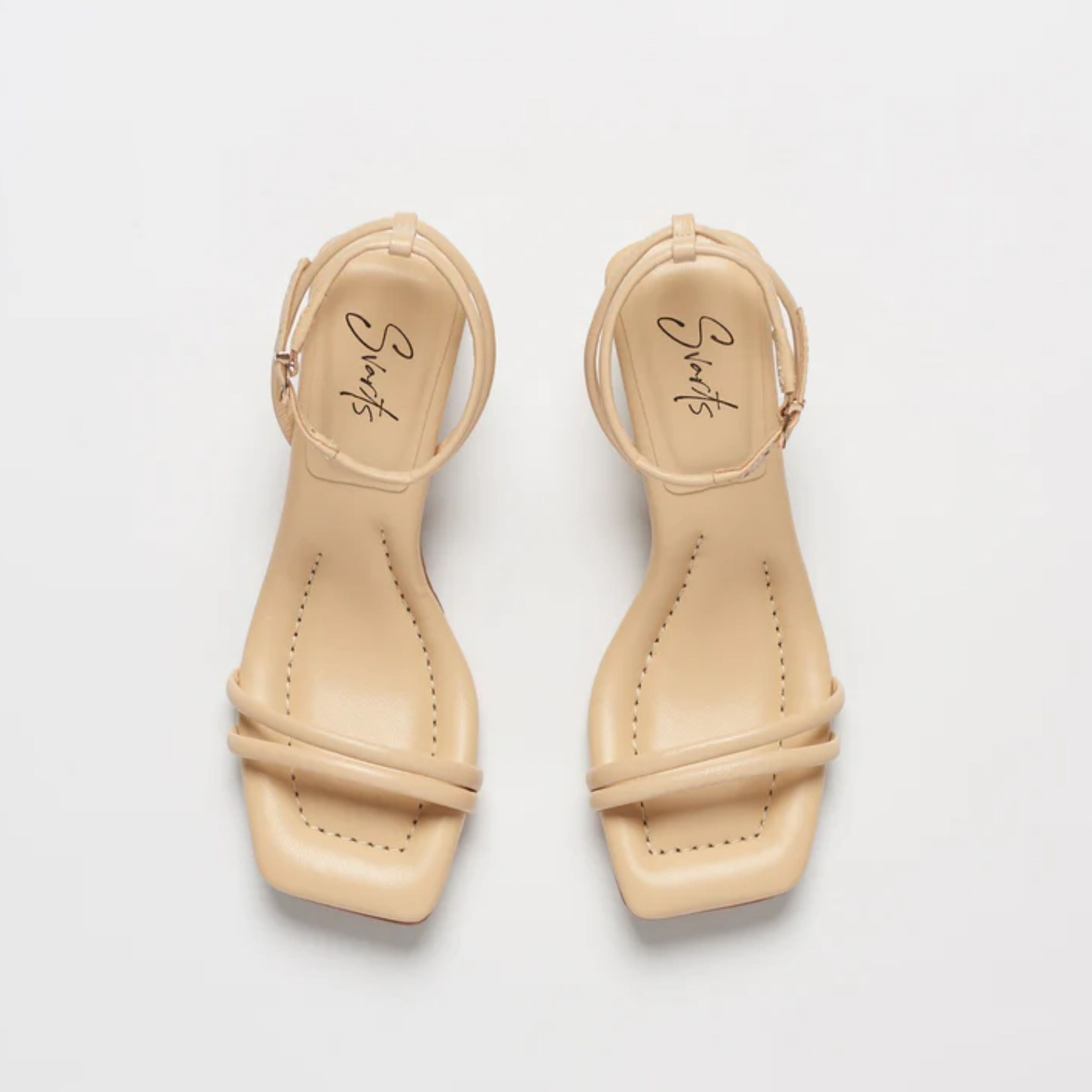 Sandália Couro Salto Baixo Júlia Bege