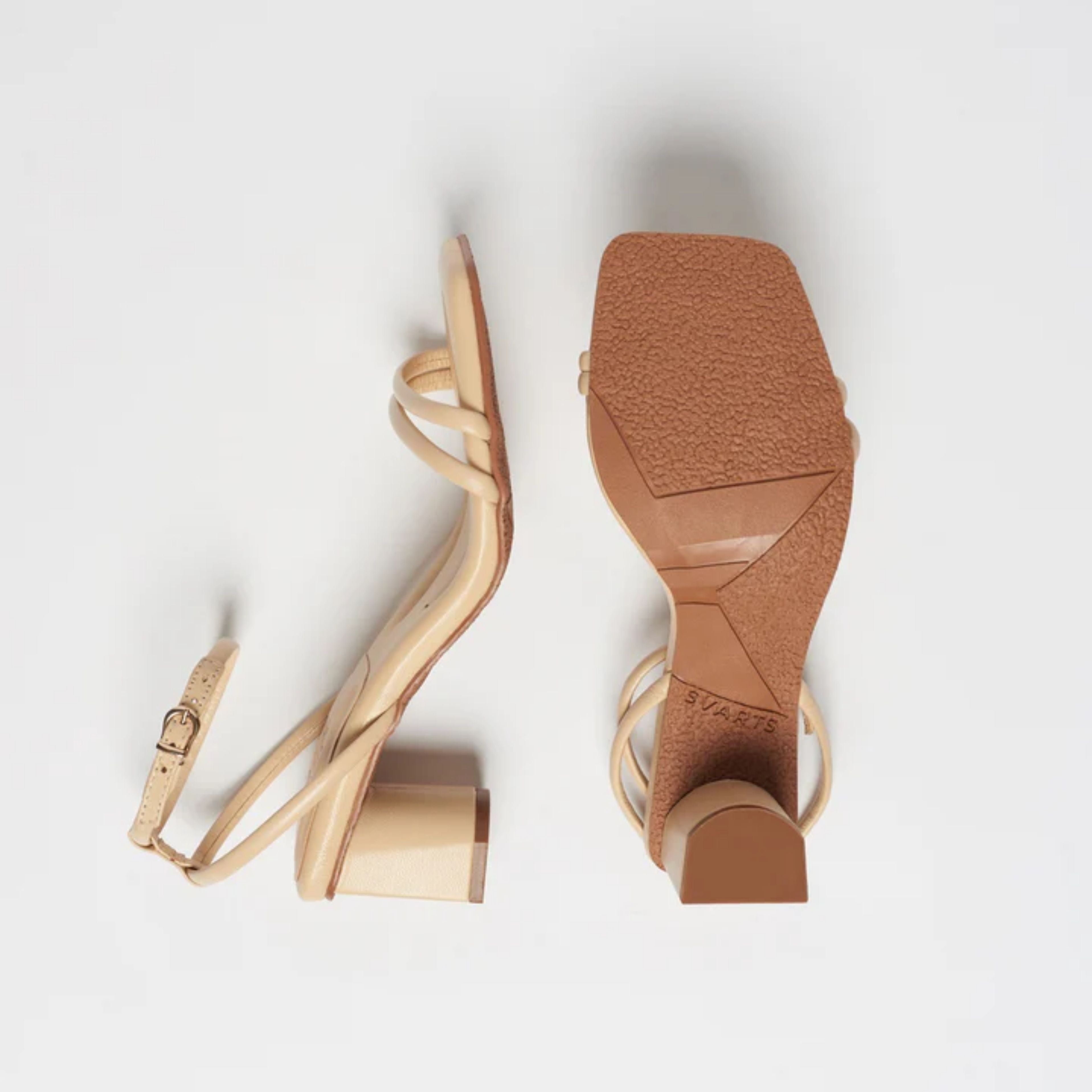 Sandália Couro Salto Baixo Júlia Bege