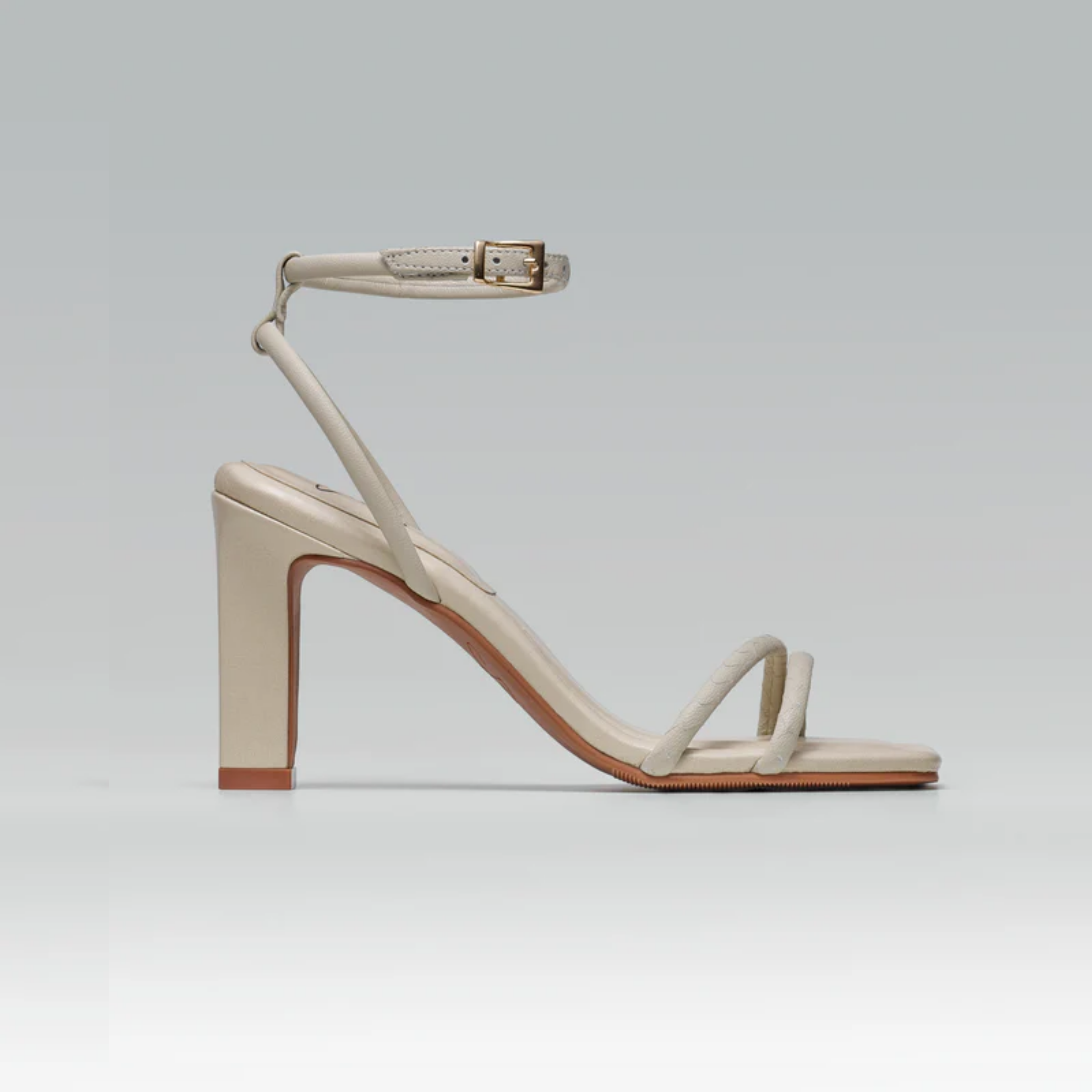 Sandália Couro Salto Alto navalhado Bianca natural