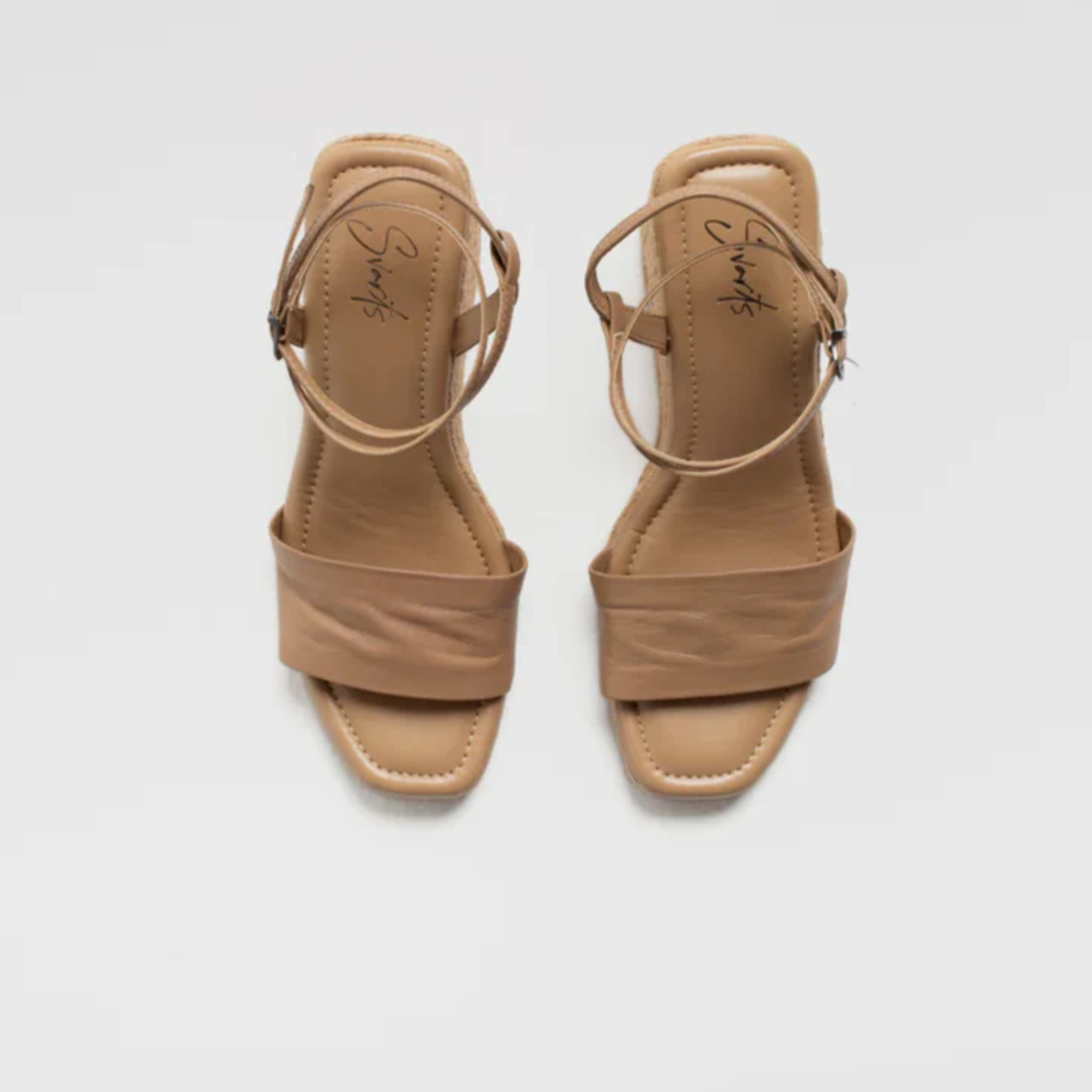 Anabela Couro Corda Tira Marina Bege