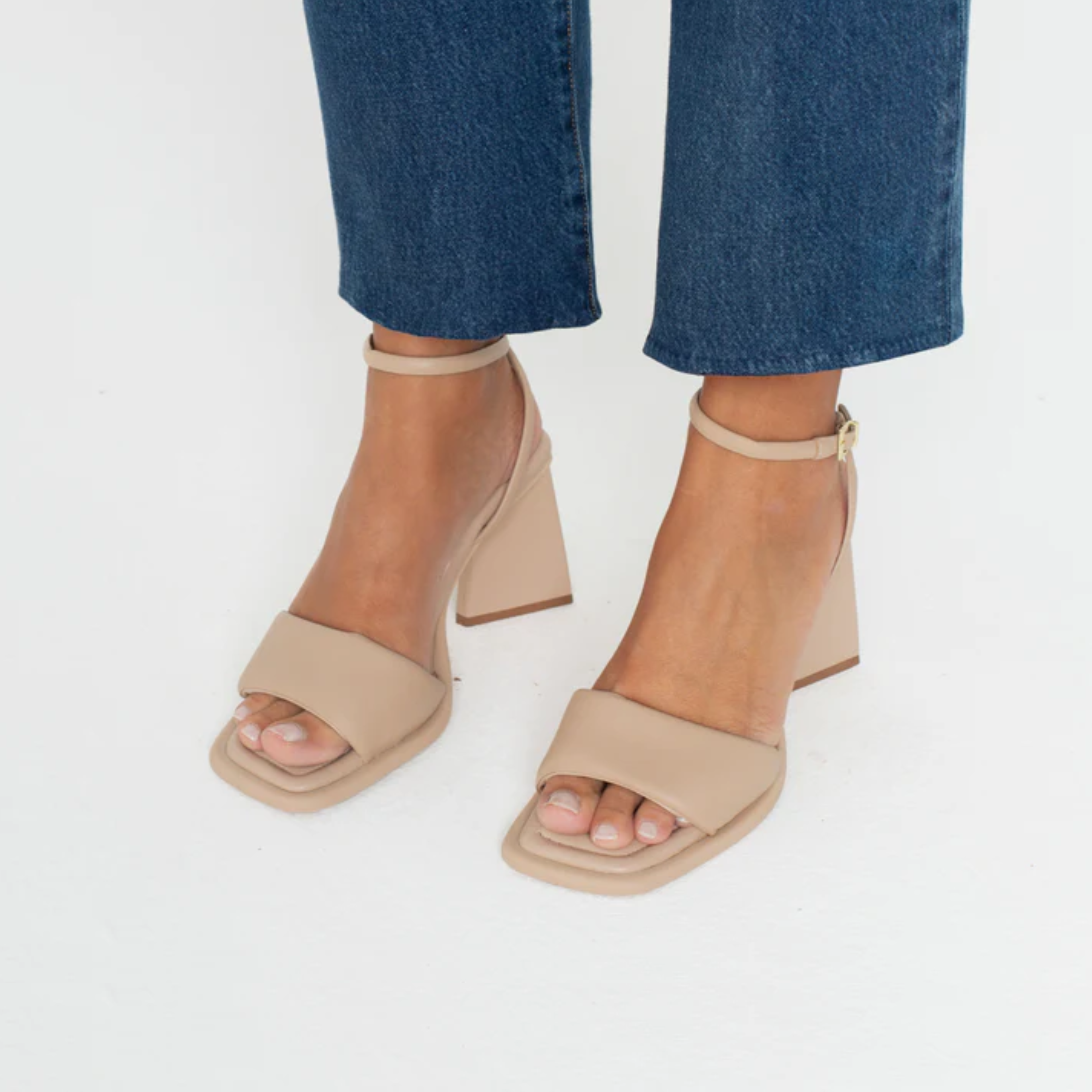 Sandália Couro Salto Alto Natália Natural