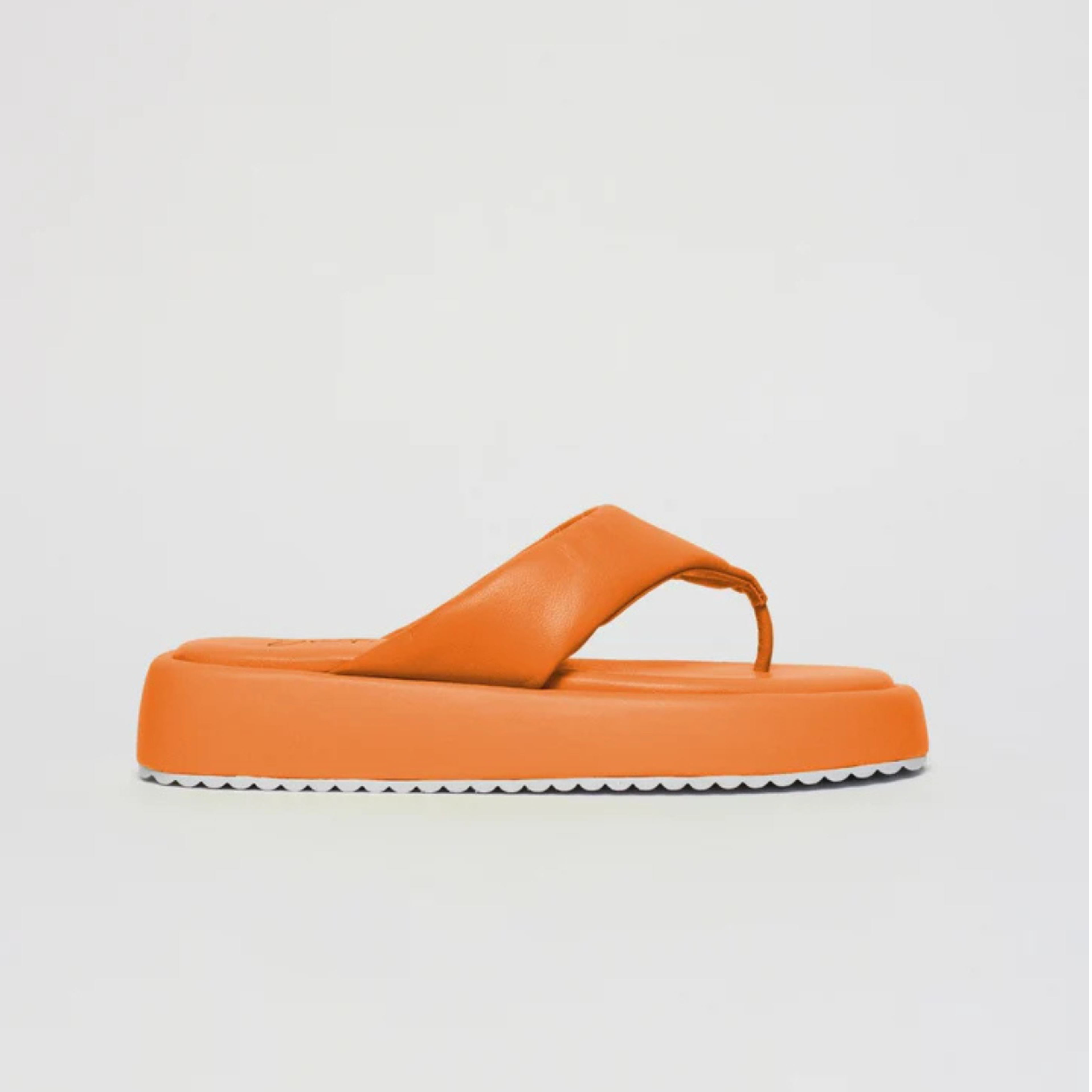 Flatform Couro Mule Mari Maria Laranja
