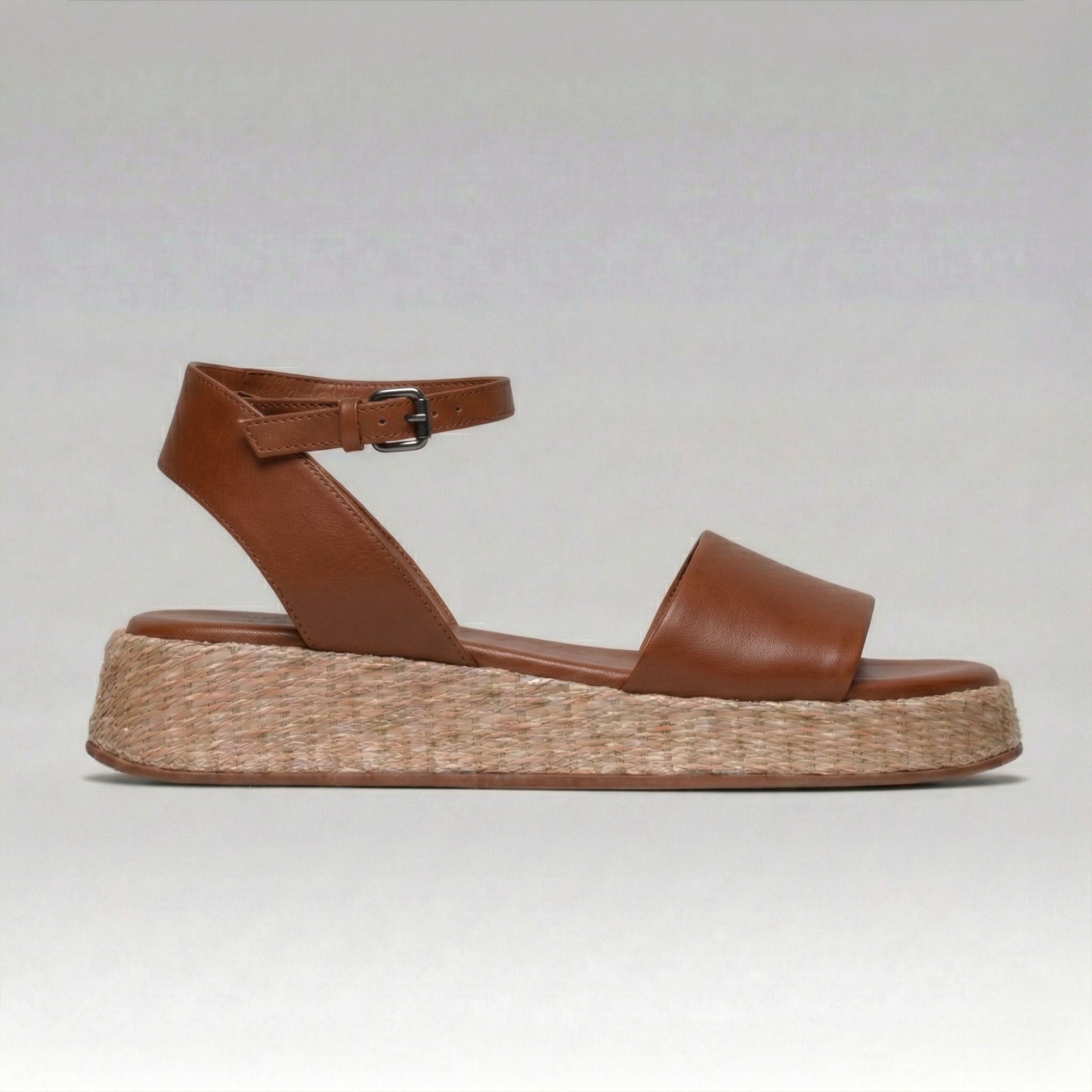 Anabela Flatform Couro Ana Whisky