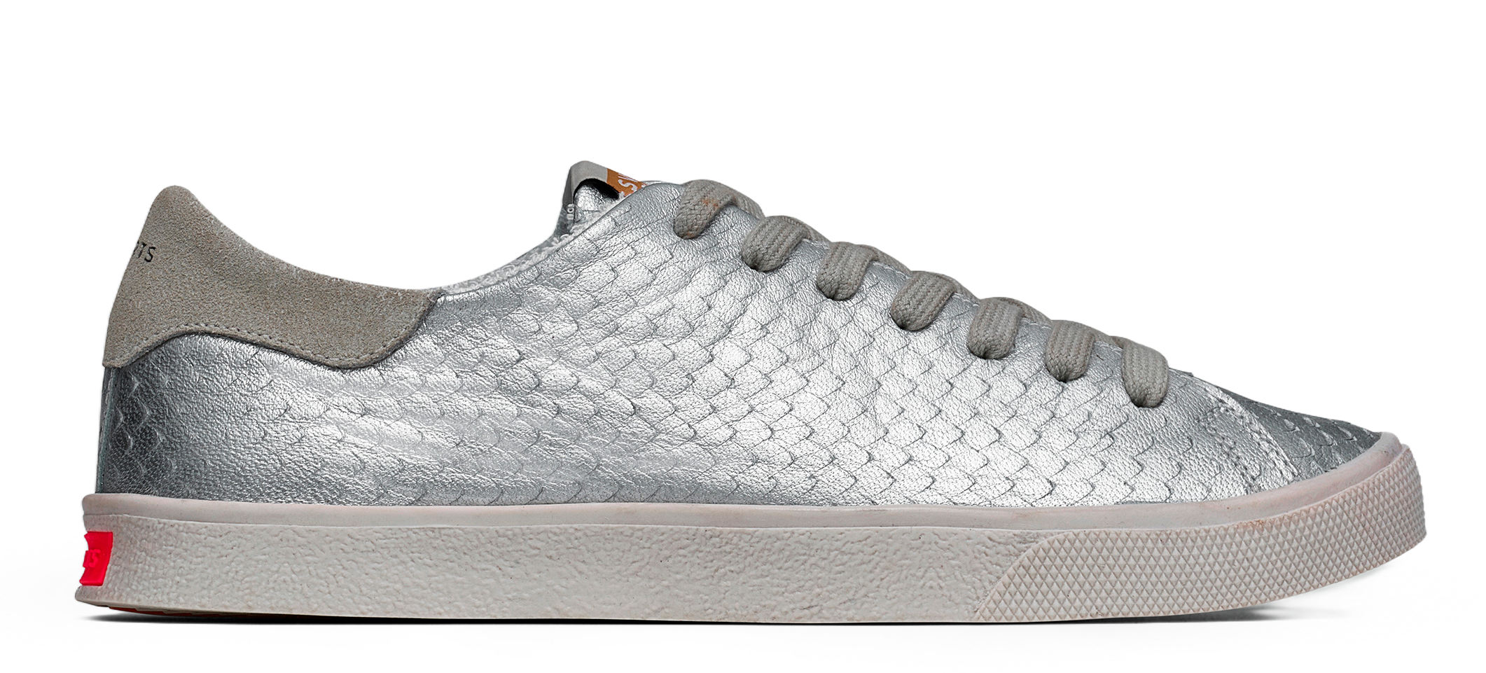 Tênis Adri Couro Snake Prata