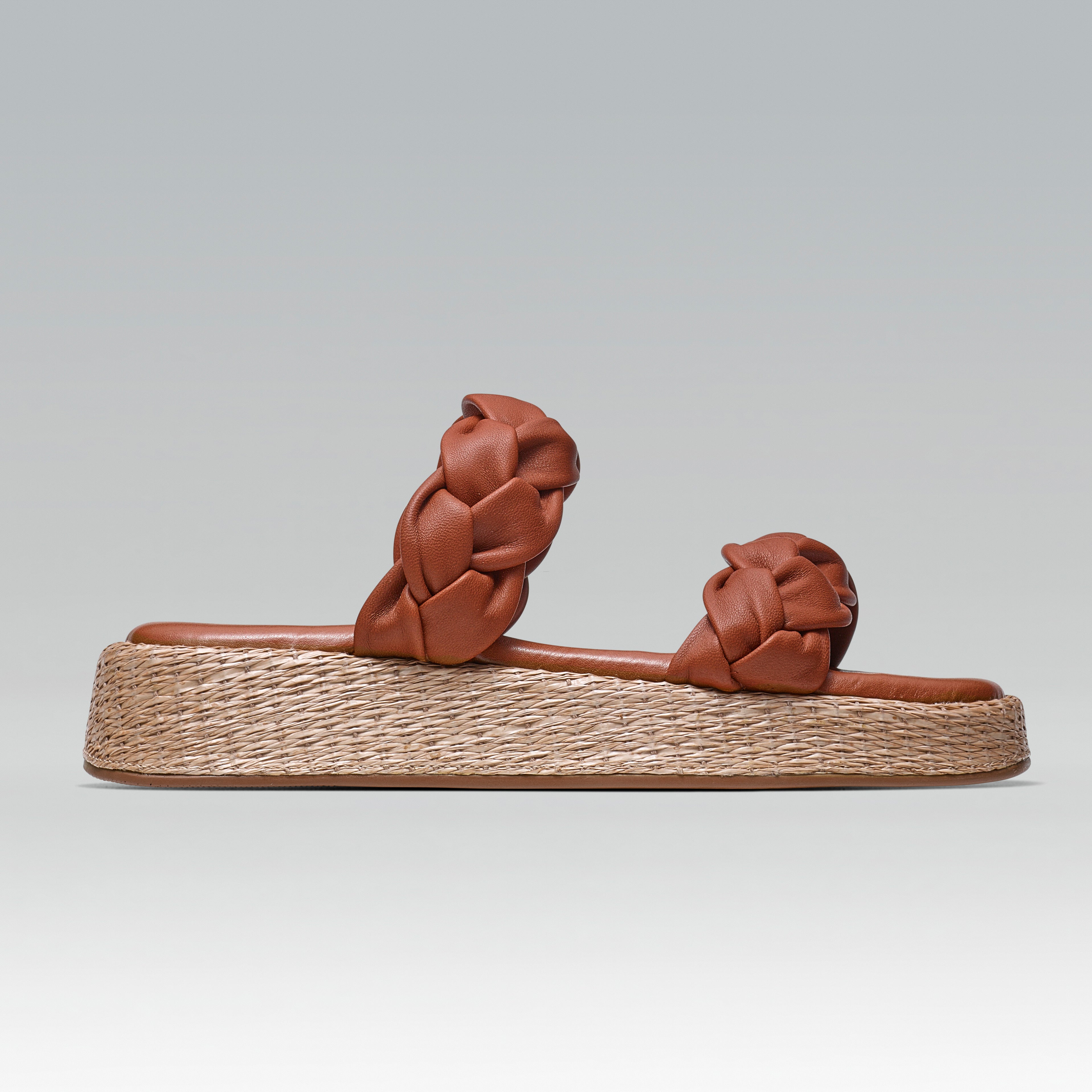 Anabela Flatform Couro Bela Whisky