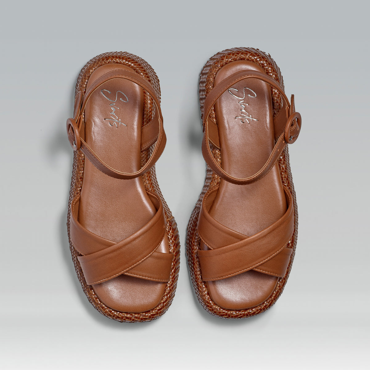 Anabela Flatform Couro Isa Whisky