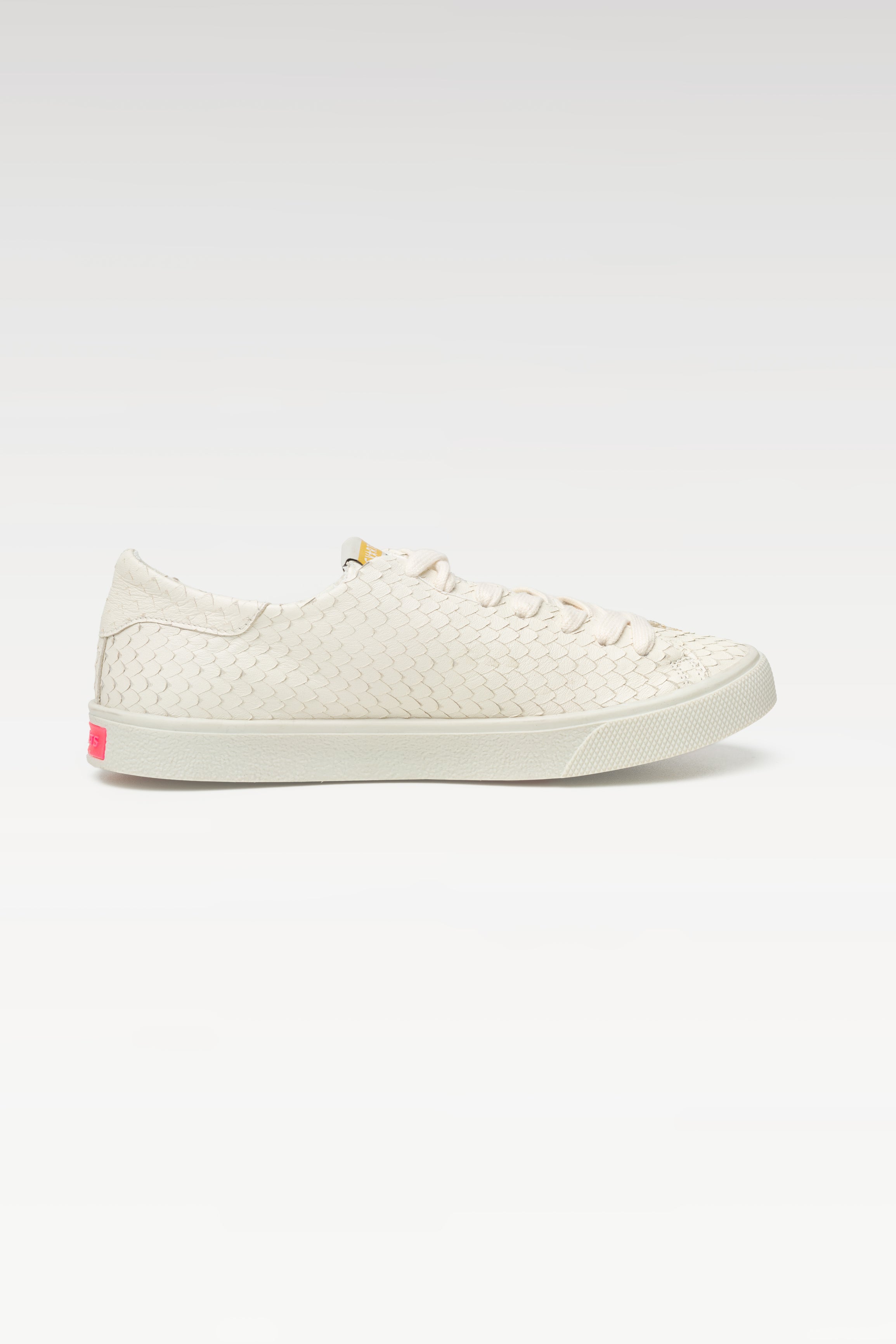 Tênis Adri Couro Snake Off White