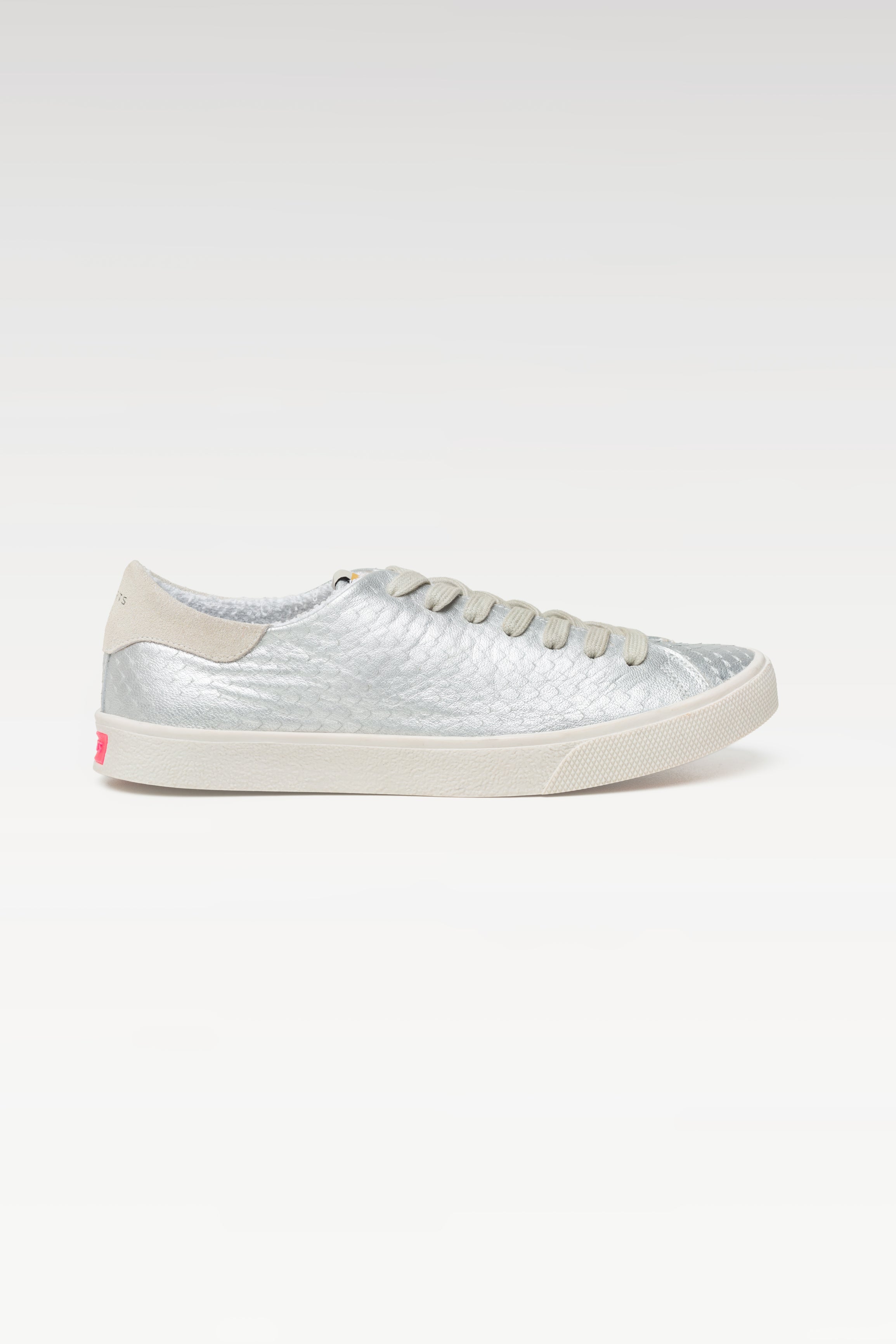 Tênis Adri Couro Snake Prata